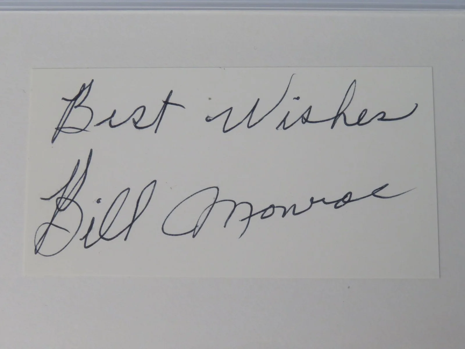 BILL MONROE Signed Autograph Auto 3x5 Index Card Cut Page Slab JSA PSA, image 3