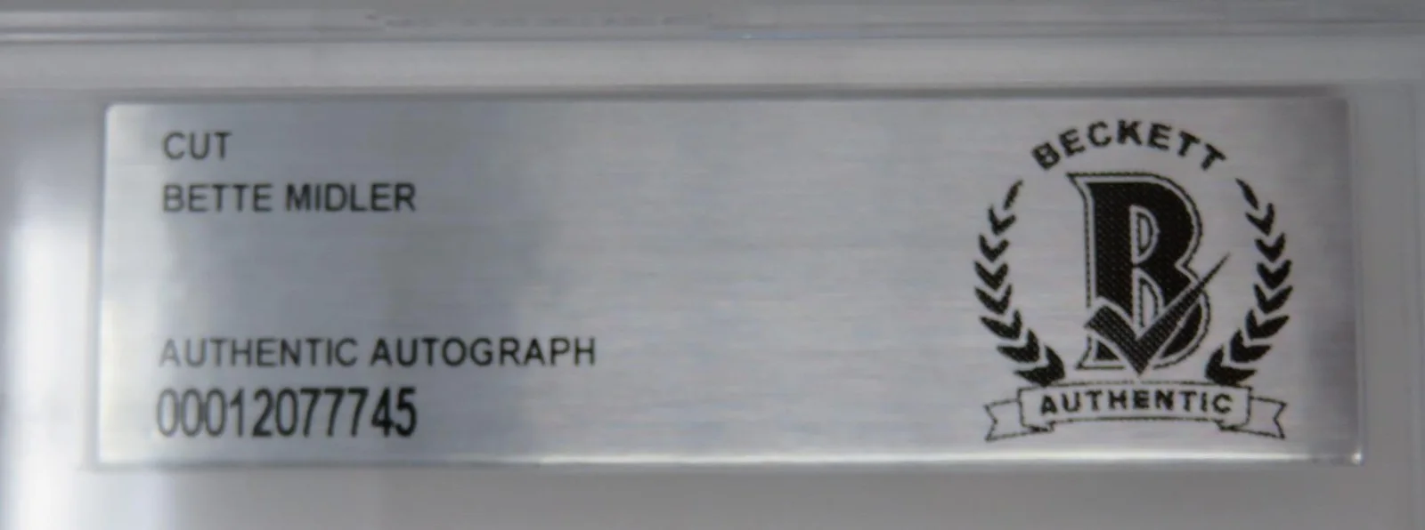 BETTE MIDLER Signed Autograph Auto 3x5 Index Card Cut Slab BAS JSA, image 4