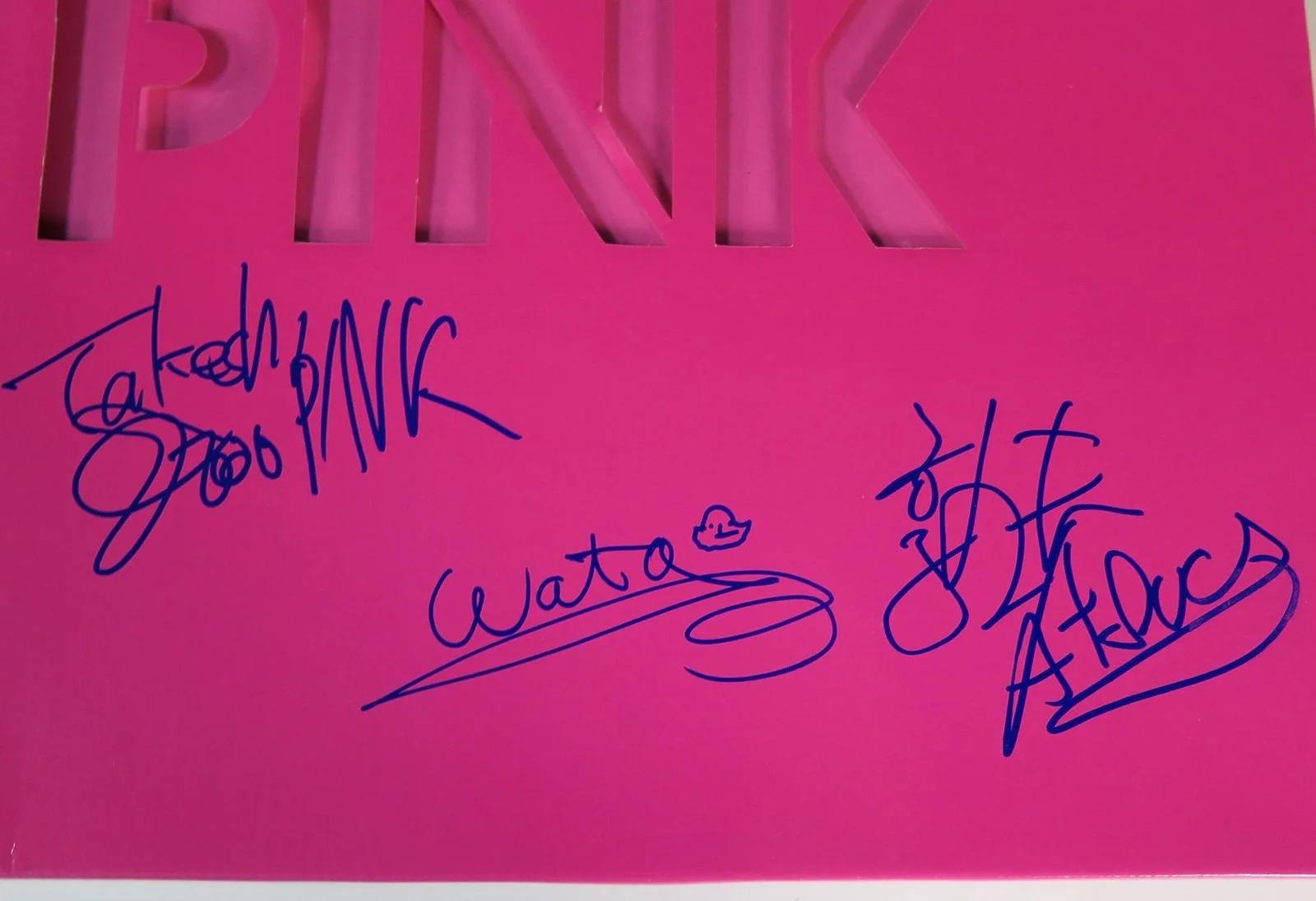 BORIS (Group Band) Signed Autograph Auto "Pink" Album Vinyl LP JSA, изображение 2