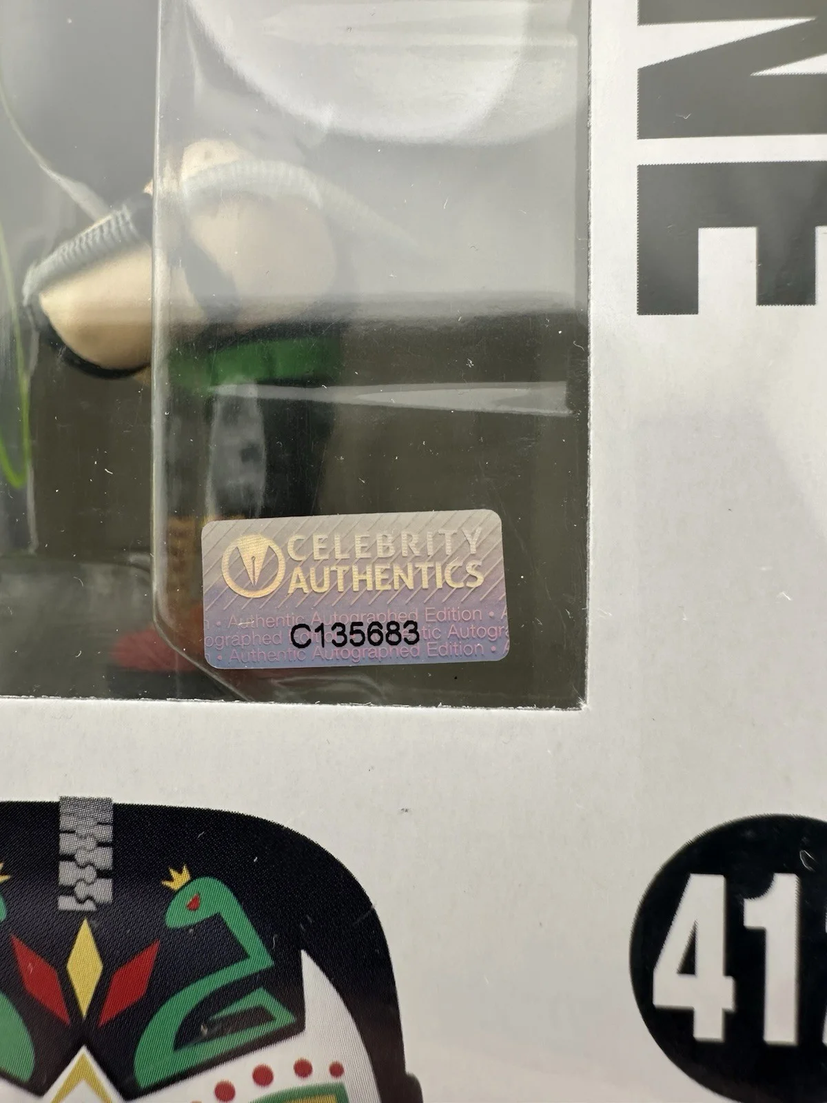 Tom Hardy — Tom Hardy Signed Super Heroes Bane Funko Pop #412 Limited Edition Glow In Dark, image 3