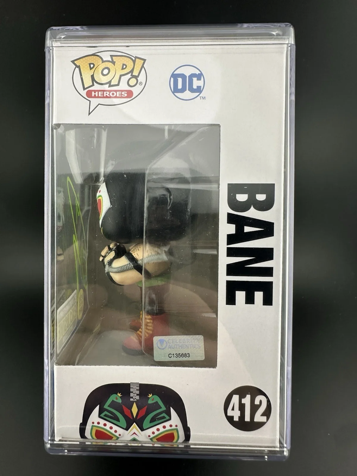 Tom Hardy — Tom Hardy Signed Super Heroes Bane Funko Pop #412 Limited Edition Glow In Dark, image 4