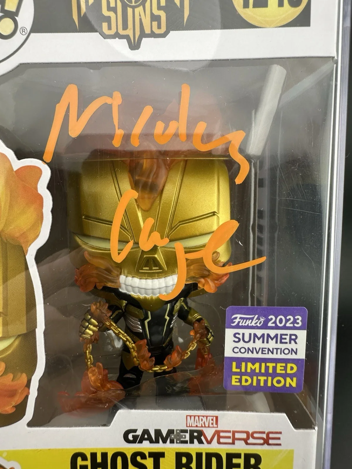 Nicolas Cage — Nicolas Cage Signed Ghost Rider Funko Pop #1248 Celebrity Authentics COA RARE, изображение 2