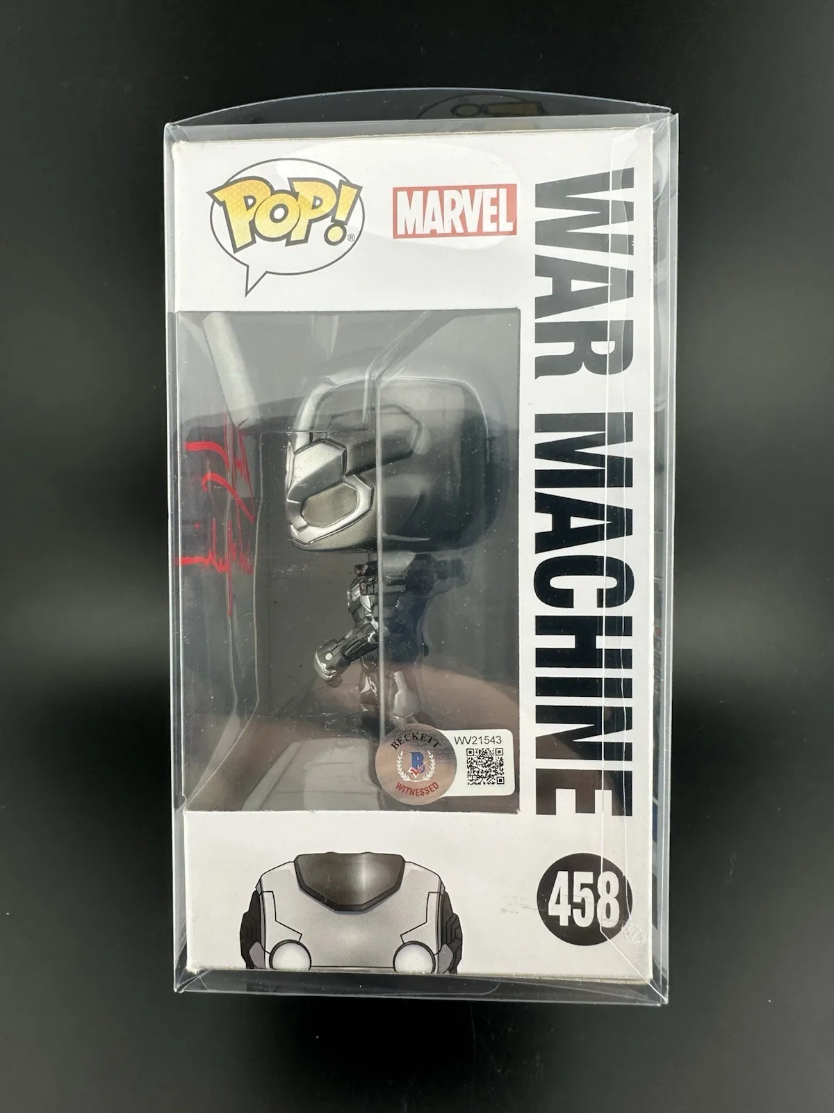 Don Cheadle Signed Inscribed War Machine Civil War Funko Pop 458 Exclusive JSA, изображение 4