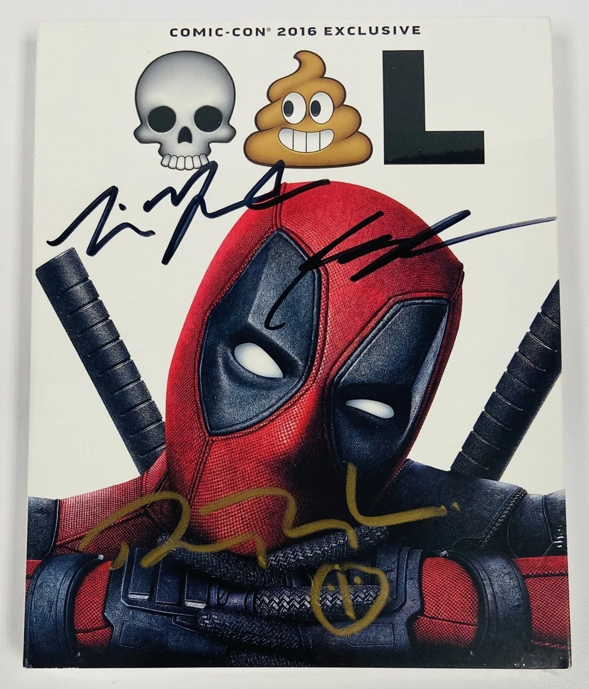 Ryan Reynolds, Rob Liefeld & Tim Miller — Deadpool BluRay 2016 SDCC Exclusive Autograph Signed & 1/1 Sketch Ryan Reynolds