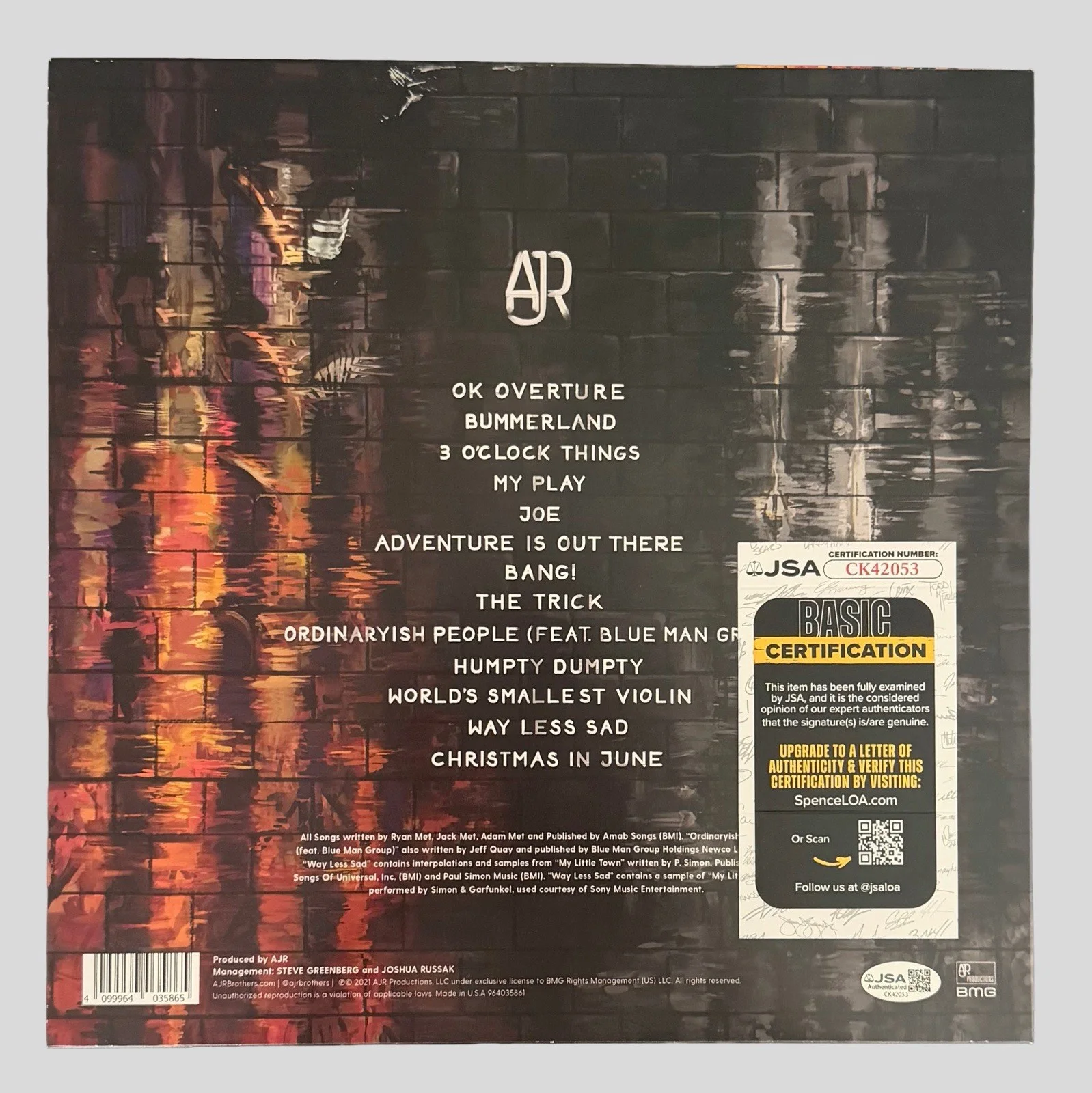 AJR BAND SIGNED OK ORCHESTRA VINYL RECORD BANG! JACK + RYAN MET w/JSA COA!, image 2