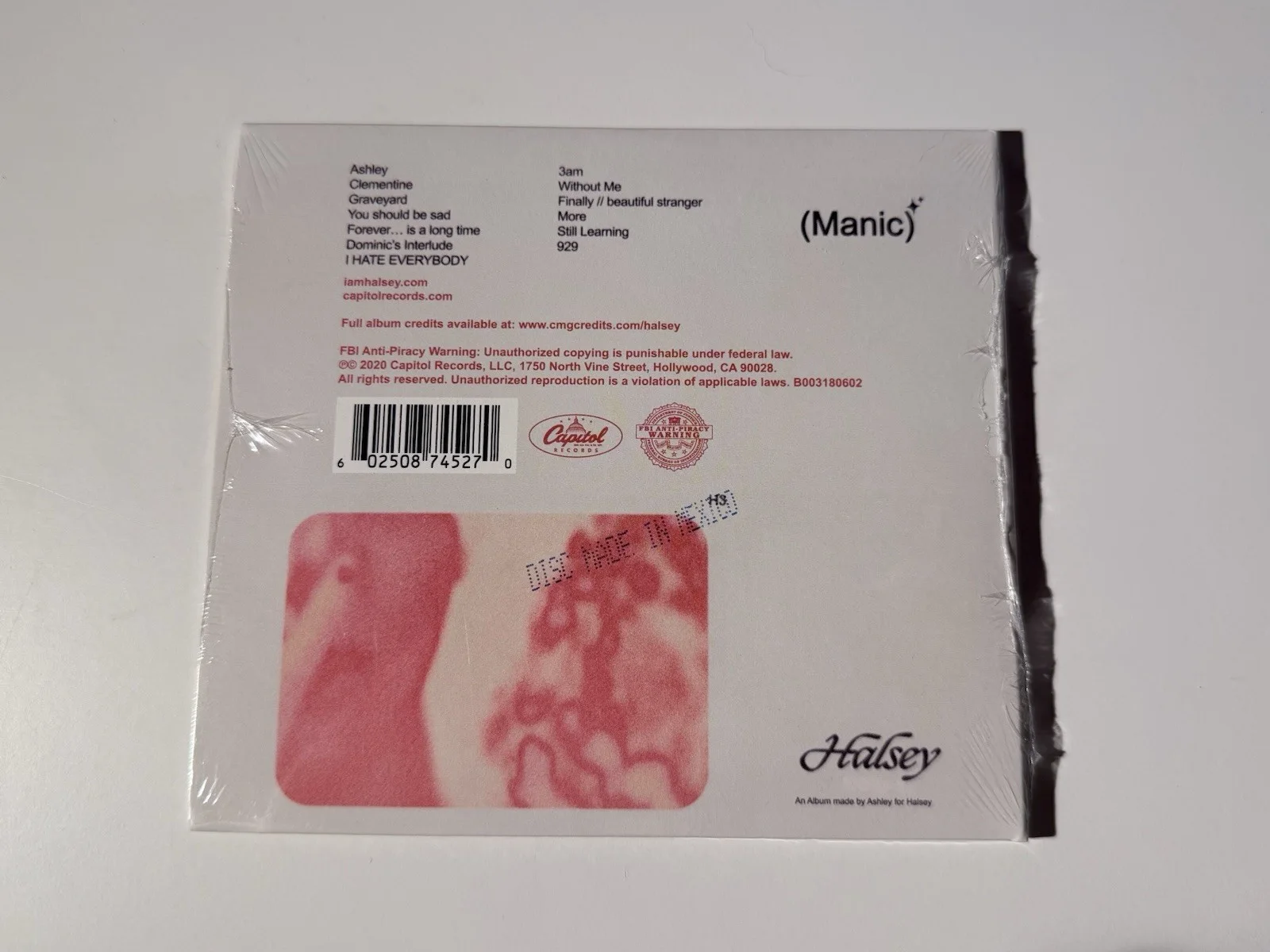 Halsey Signed “Ashley” Manic Cd - Limited Edition Sealed RARE, image 2