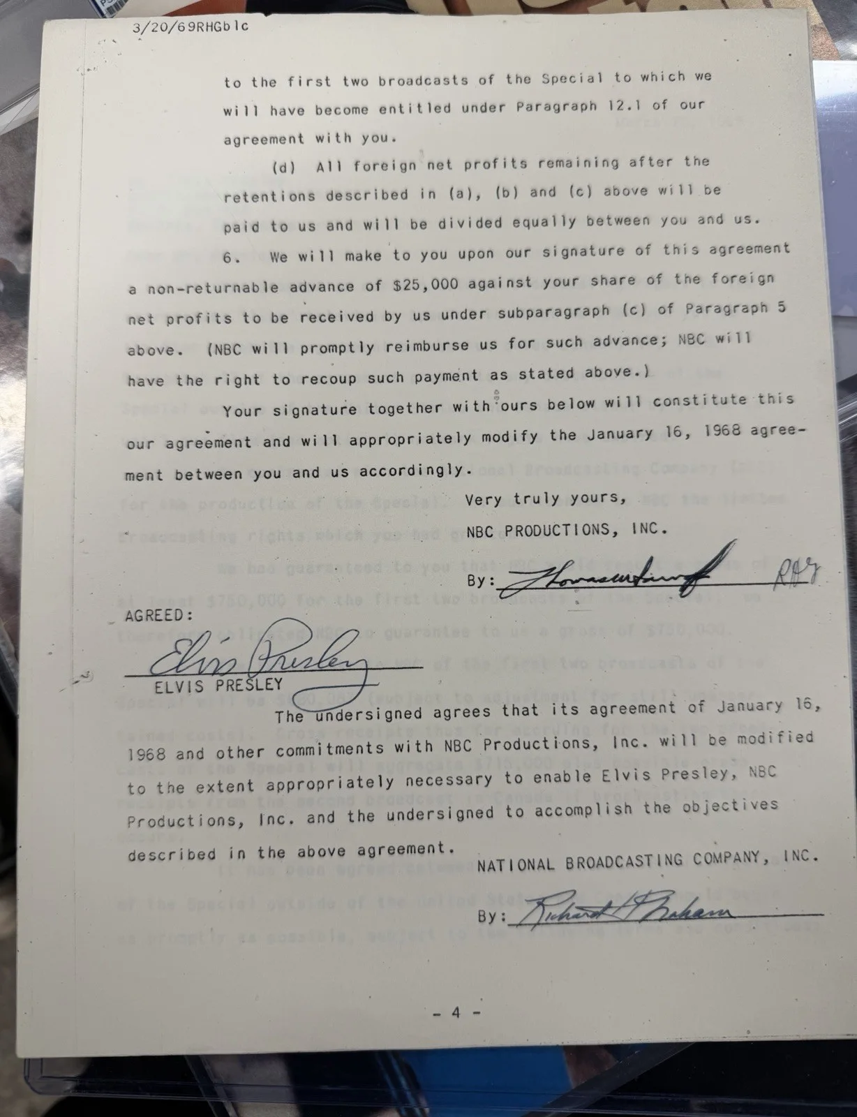 Elvis Presley Signed 1968 NBC Comeback Special Contract/Agreement PSA/DNA LOA, изображение 3