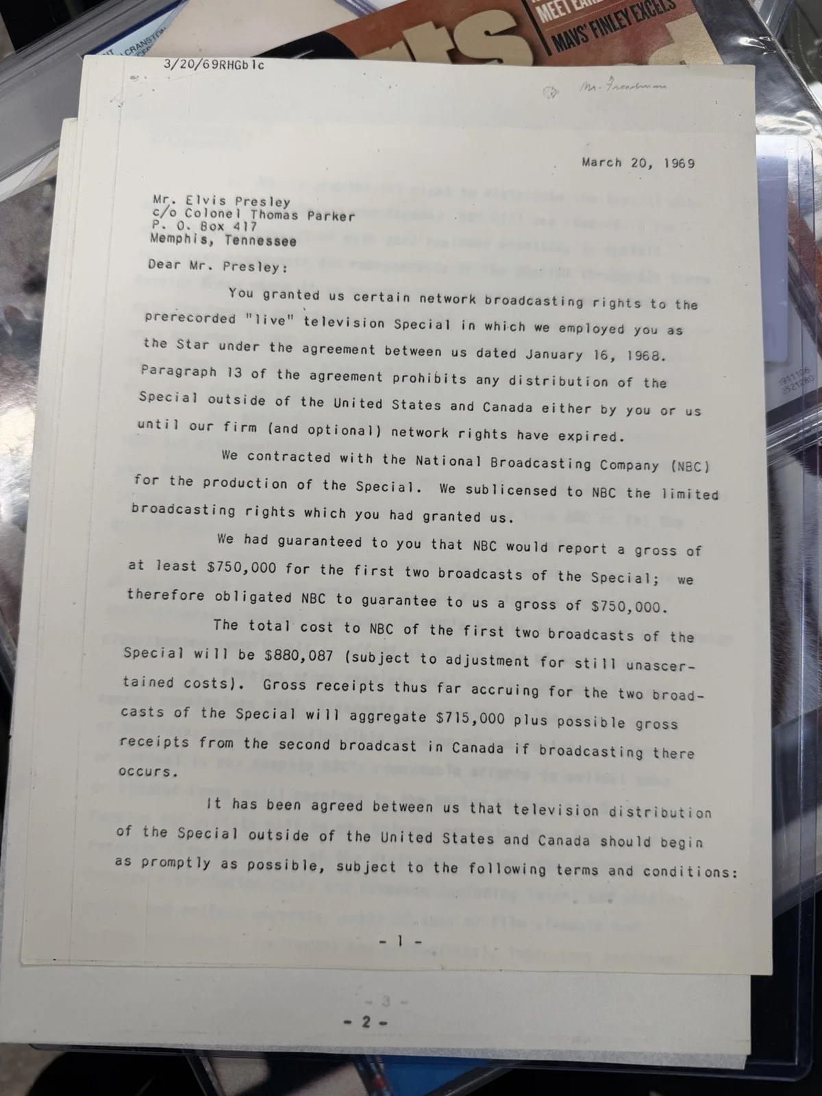 Elvis Presley Signed 1968 NBC Comeback Special Contract/Agreement PSA/DNA LOA, изображение 4