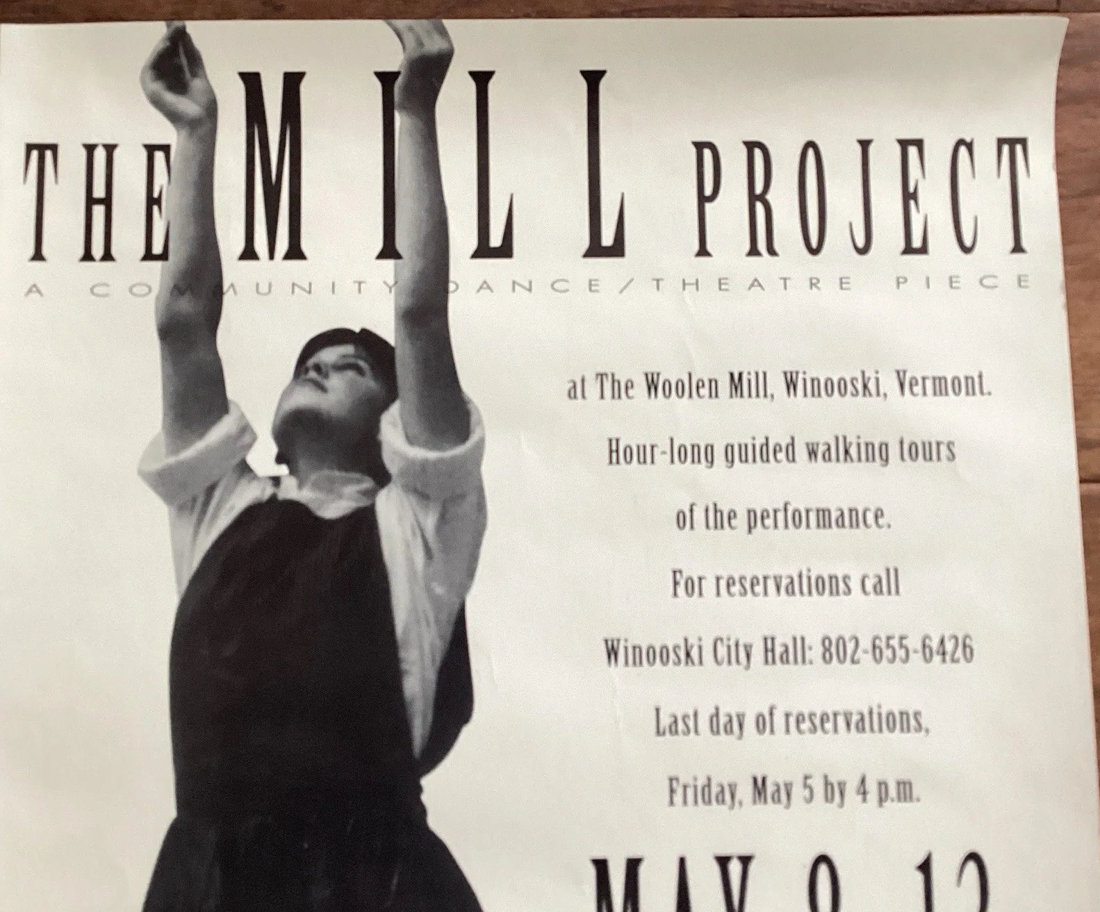 Cast — Rare The Mill Project Poster Dance & Theatre Signed By Cast. Winooski Vermont, image 2