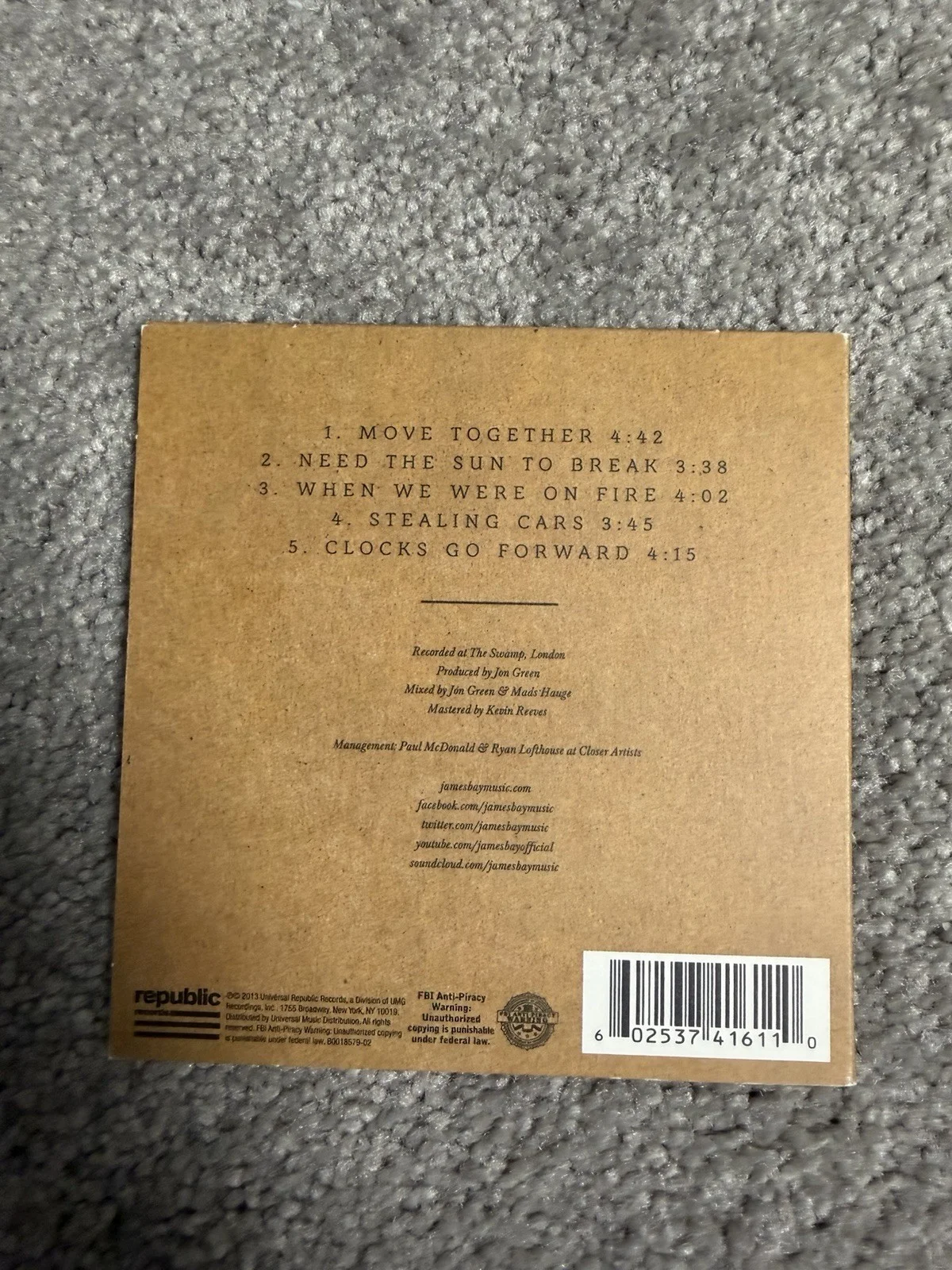 James Bay Dark Side Of The Moon Autograph Cd, image 2