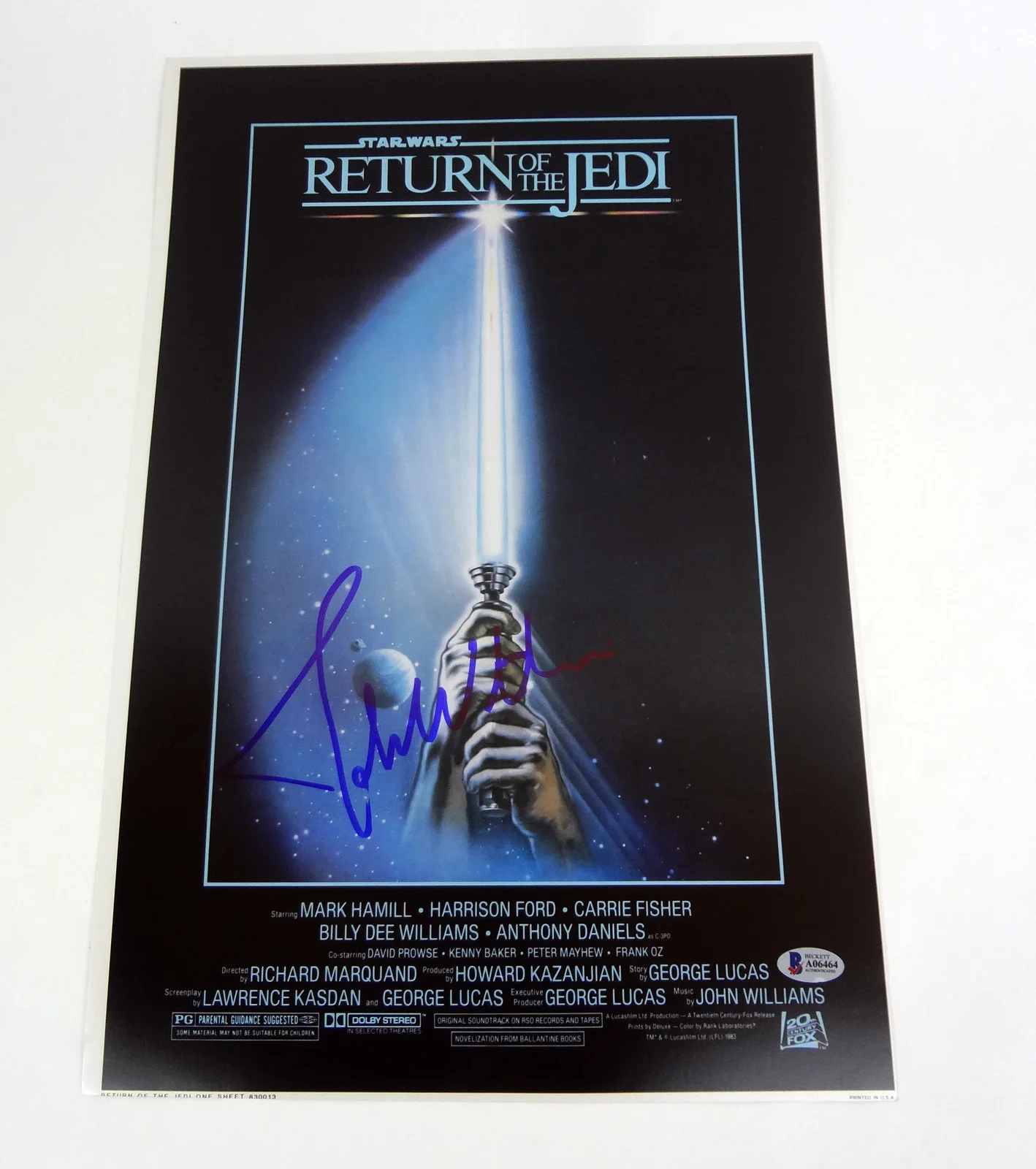 John Williams — John Williams Signed Star Wars Return Of The Jedi Movie Poster Beckett BAS COA, изображение 2