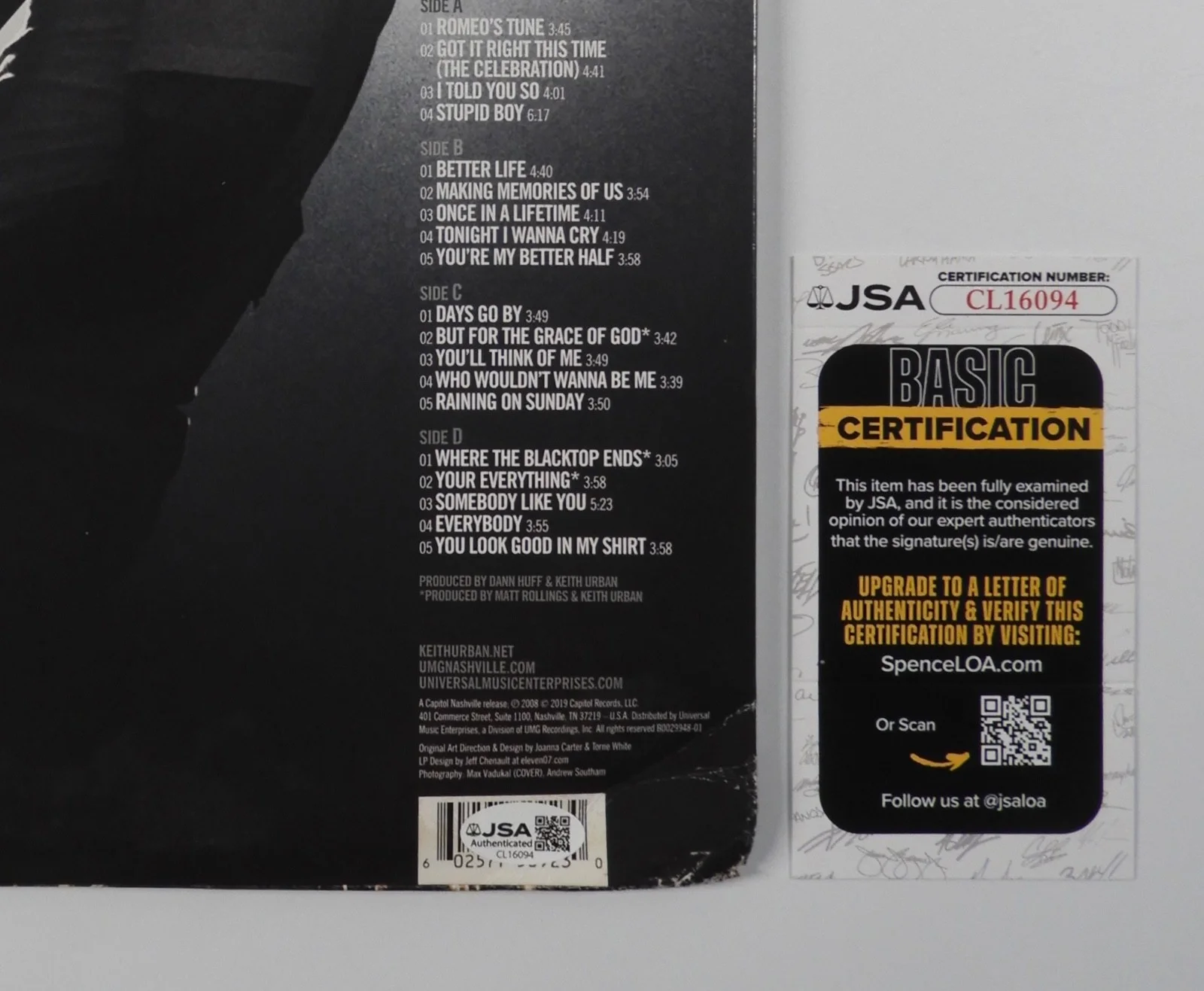 Keith Urban Signed Autograph Album JSA Record Vinyl Greatest Hits, изображение 3