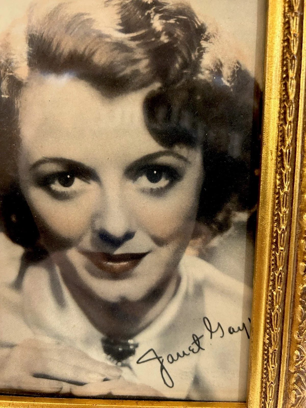 Framed, Signed Vintage Photograph of 1920’s Actress Janet Gaynor, изображение 2