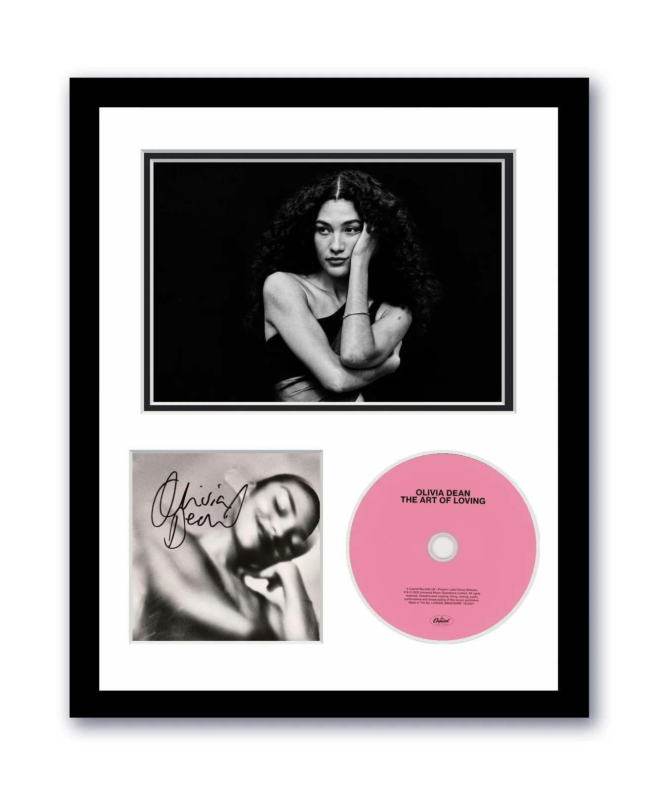 Olivia Dean — Olivia Dean Autographed Signed 11x14 Framed CD Photo The Art Of Loving ACOA