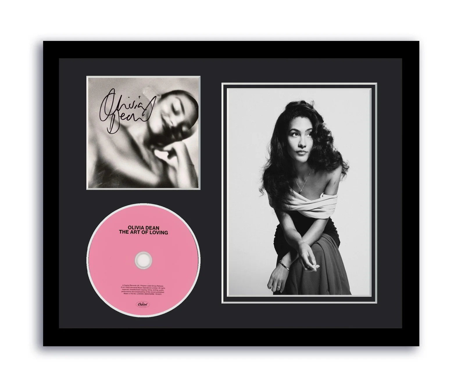 Olivia Dean — Olivia Dean Autographed Signed 11x14 Framed CD Photo The Art Of Loving ACOA