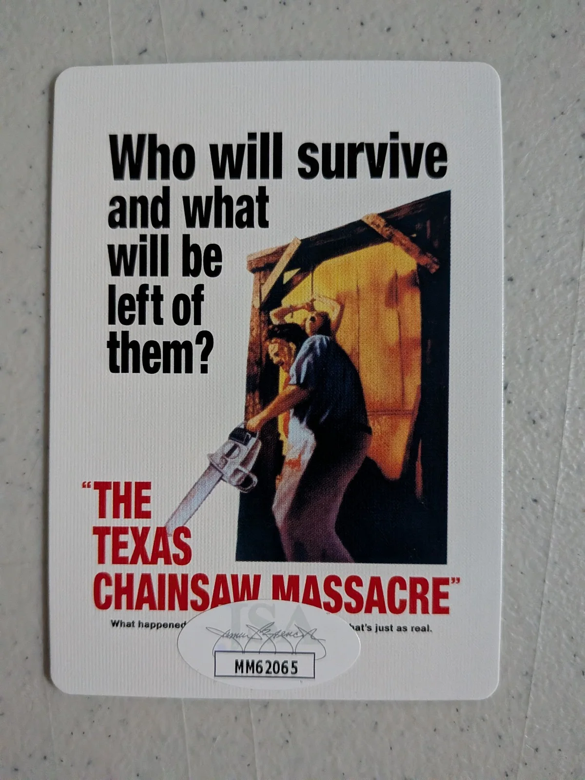 Gunnar Hansen — GUNNAR HANSEN Signed PLAYING CARD Leatherface TEXAS CHAINSAW MASSACRE JSA COA, image 2