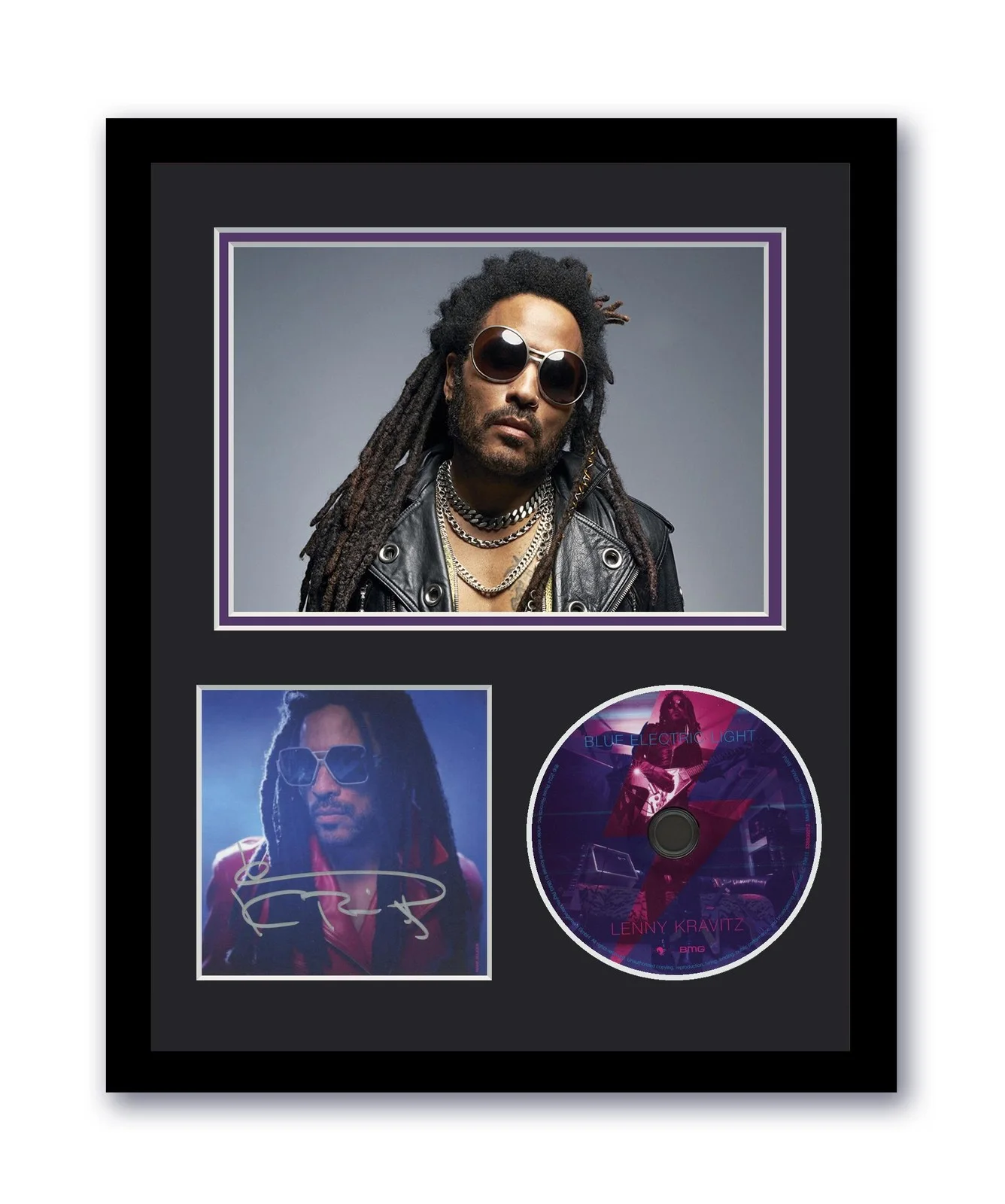 Lenny Kravitz — Lenny Kravitz Autographed 11x14 Custom Framed CD Photo Blue Electric Light ACOA
