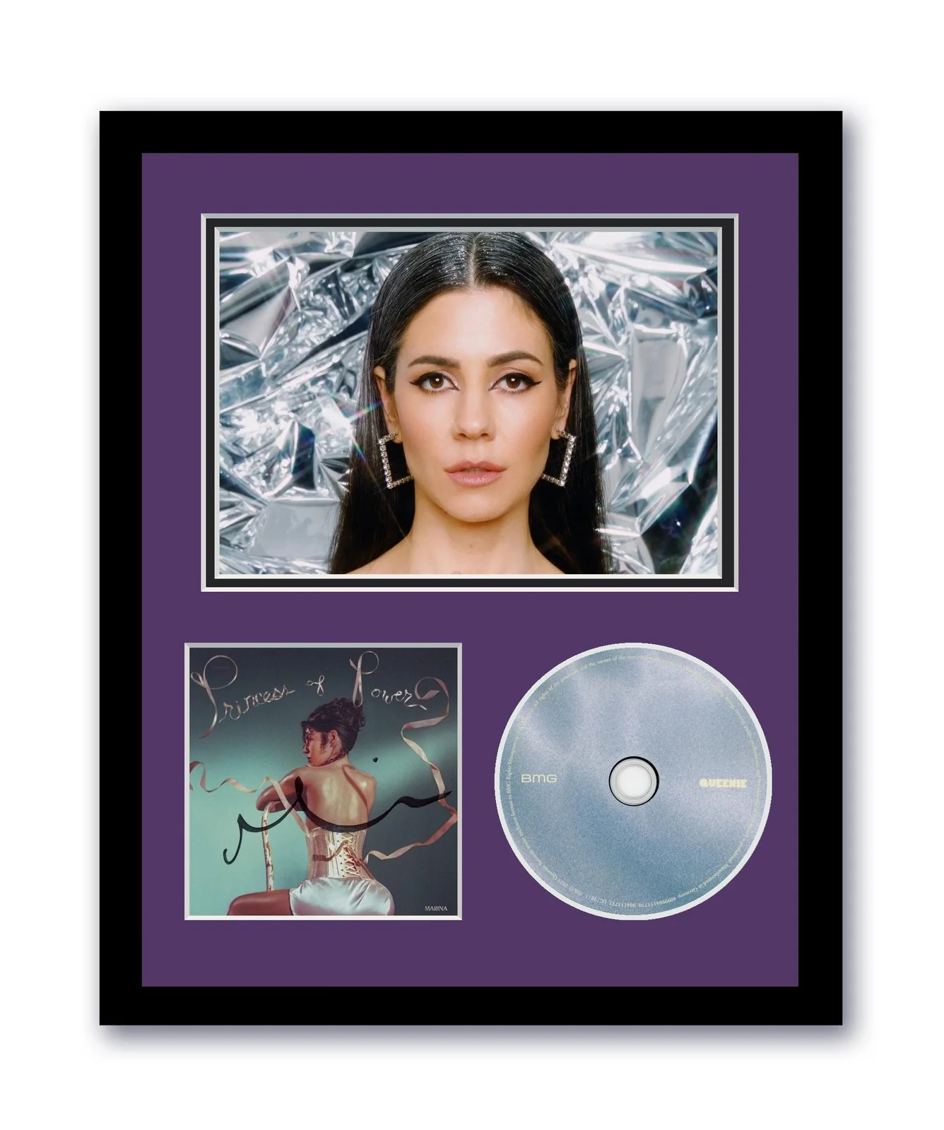 Marina Diamandis — Marina Diamandis Autograph Signed 11x14 Framed CD Photo Princess Of Power ACOA