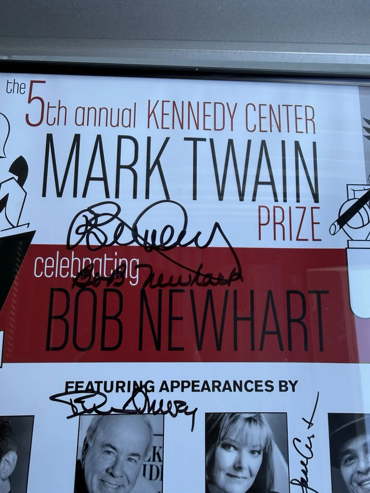 Bob Newhart Signed Mark Twain Prize Poster (2002) + Artist Pass – Kennedy Center, image 4