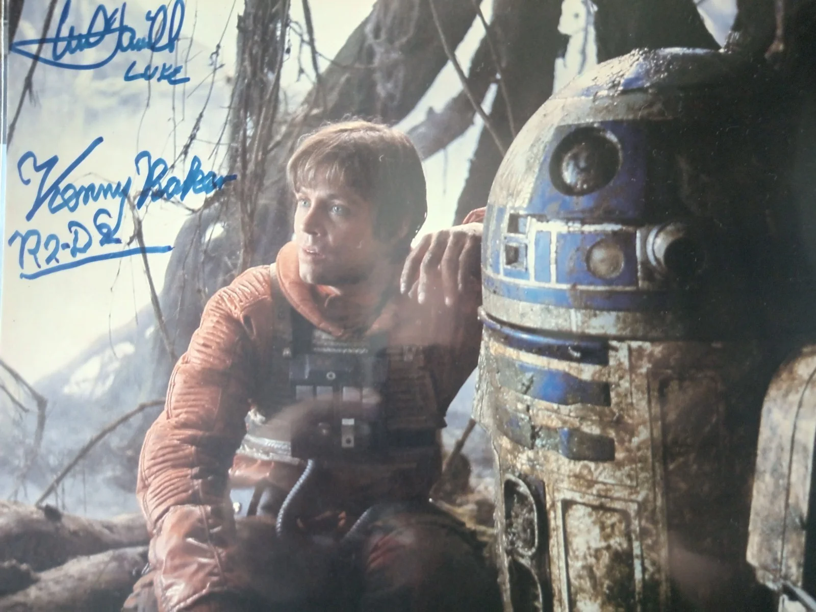 Mark Hamill, Kenny Baker — Mark Hamill Luke, Kenny Baker R2 D2 Autos 1980 Empire Stikes Back OfficialPix, image 4
