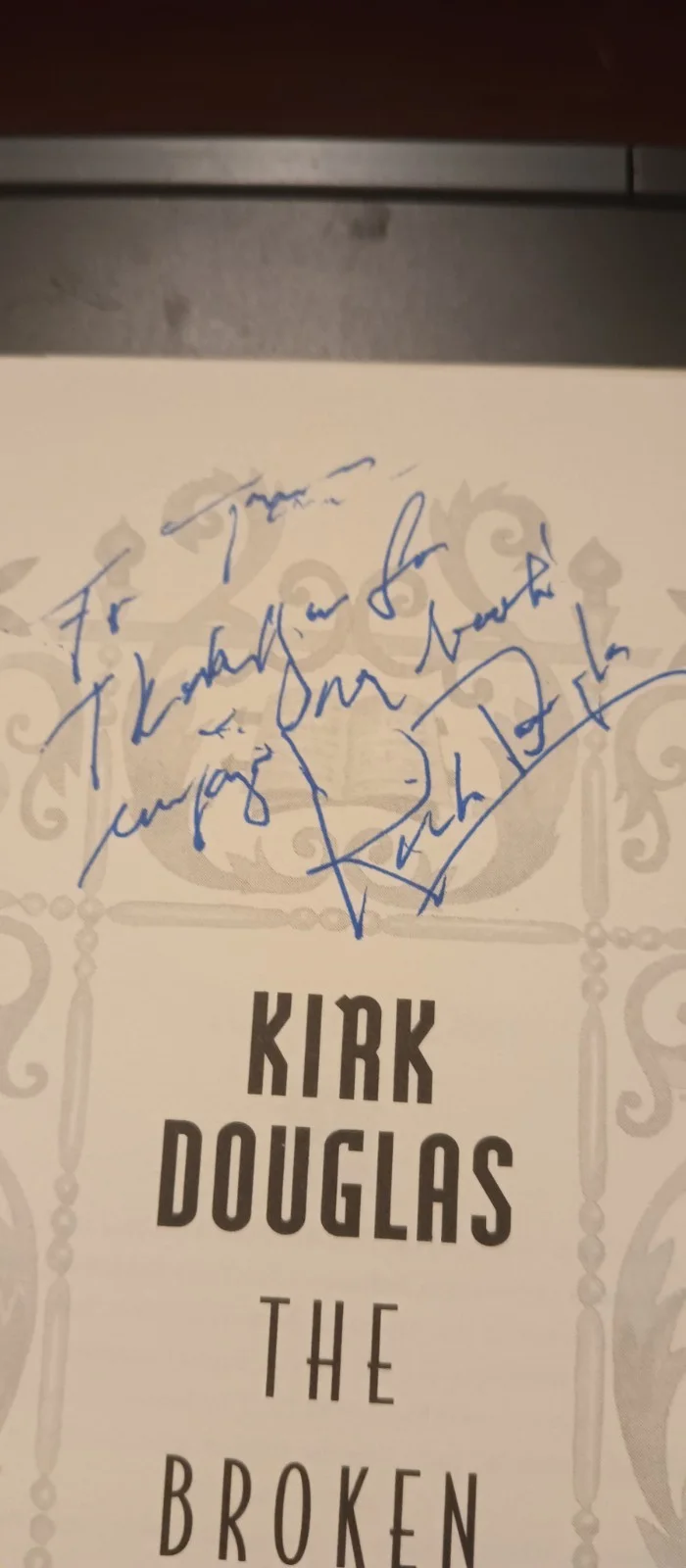 Kirk Douglas Signed Broken Mirror Book, image 2