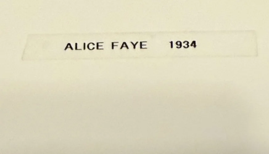 Autographed Alice Faye Photograph Dated 1934 Boudoir Style, image 3