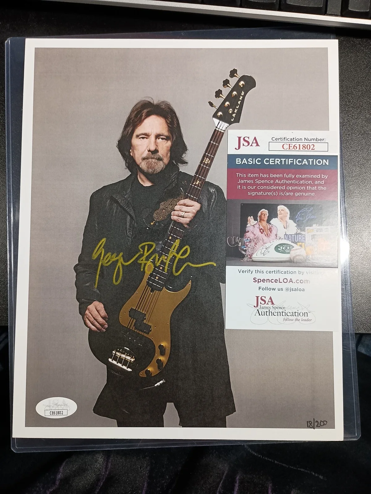 Geezer Butler SIGNED 8x10 Photo Goldmine Magazine Black Sabbath #18/200 JSA, изображение 2