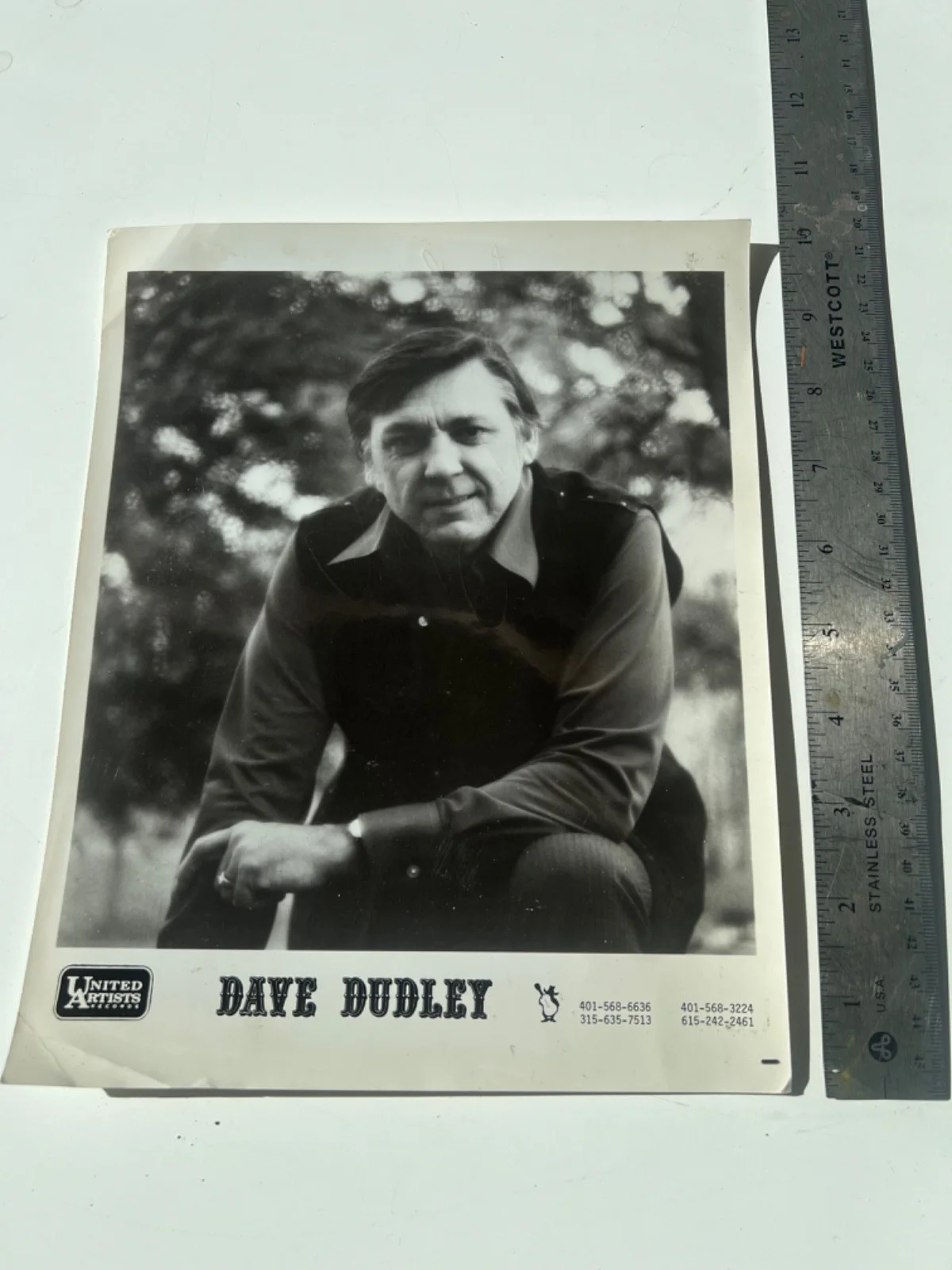 Dave Dudley — Vintage promotional photo of country singer Dave Dudley autograpghd on back, изображение 3