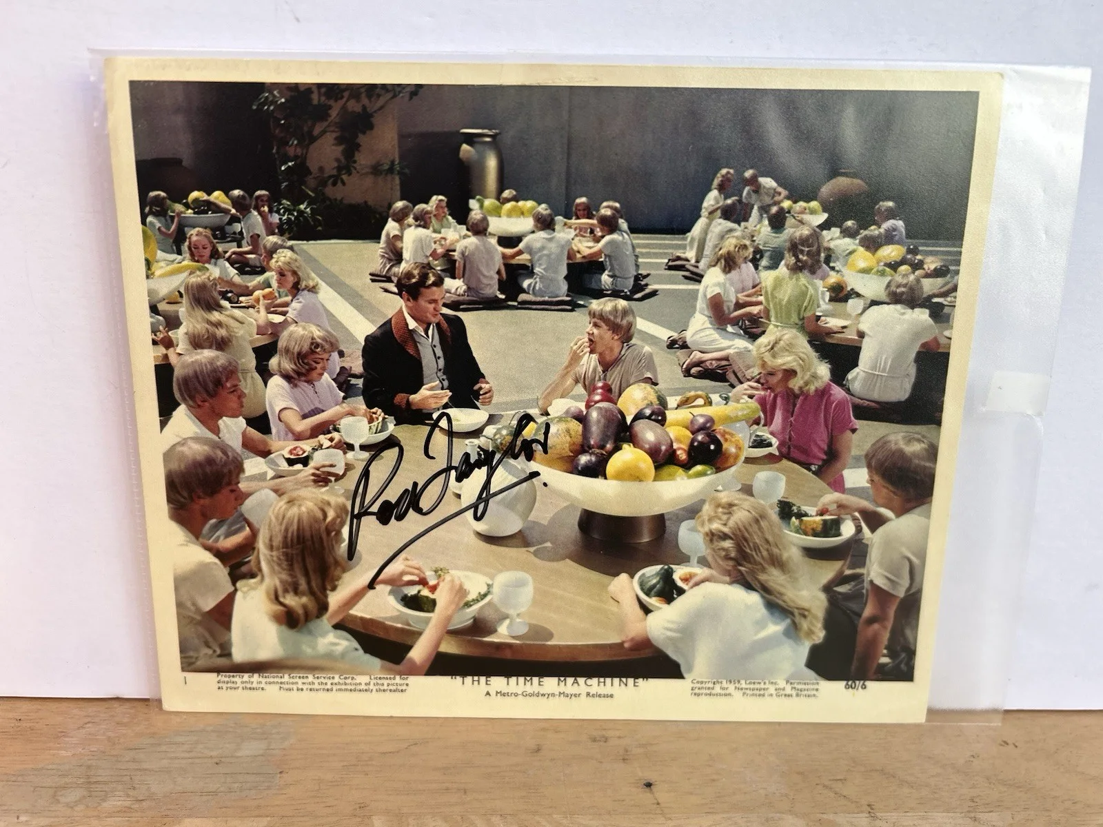 Rod Taylor — Rare Autographed Signed The TIME MACHINE MOVIE 1960 LOBBY CARD #1 ROD TAYLOR, изображение 3