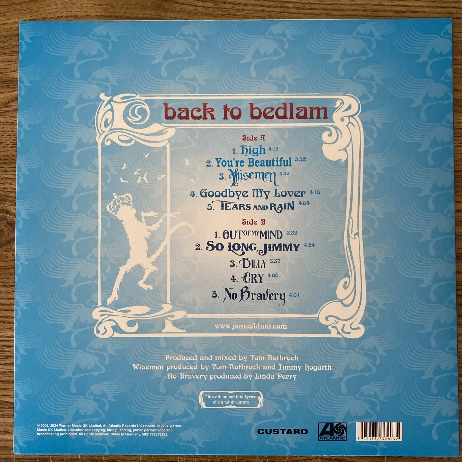 James Blunt 'Back to Bedlam' Autographed Vinyl Album Signed, изображение 3