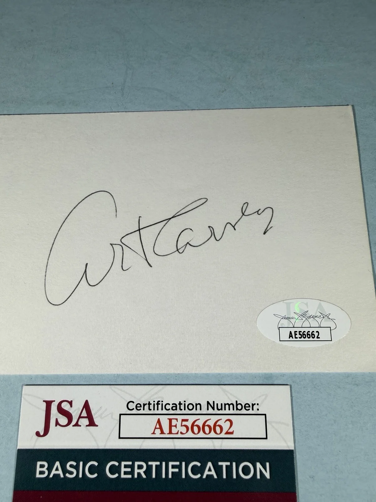Art Carney — Art carney Signed Card With COA, image 2