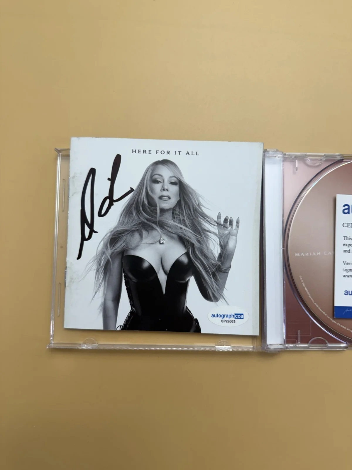 Mariah Carey SIGNED CD Book Autograph Here For It All ACOA SP29083, image 2