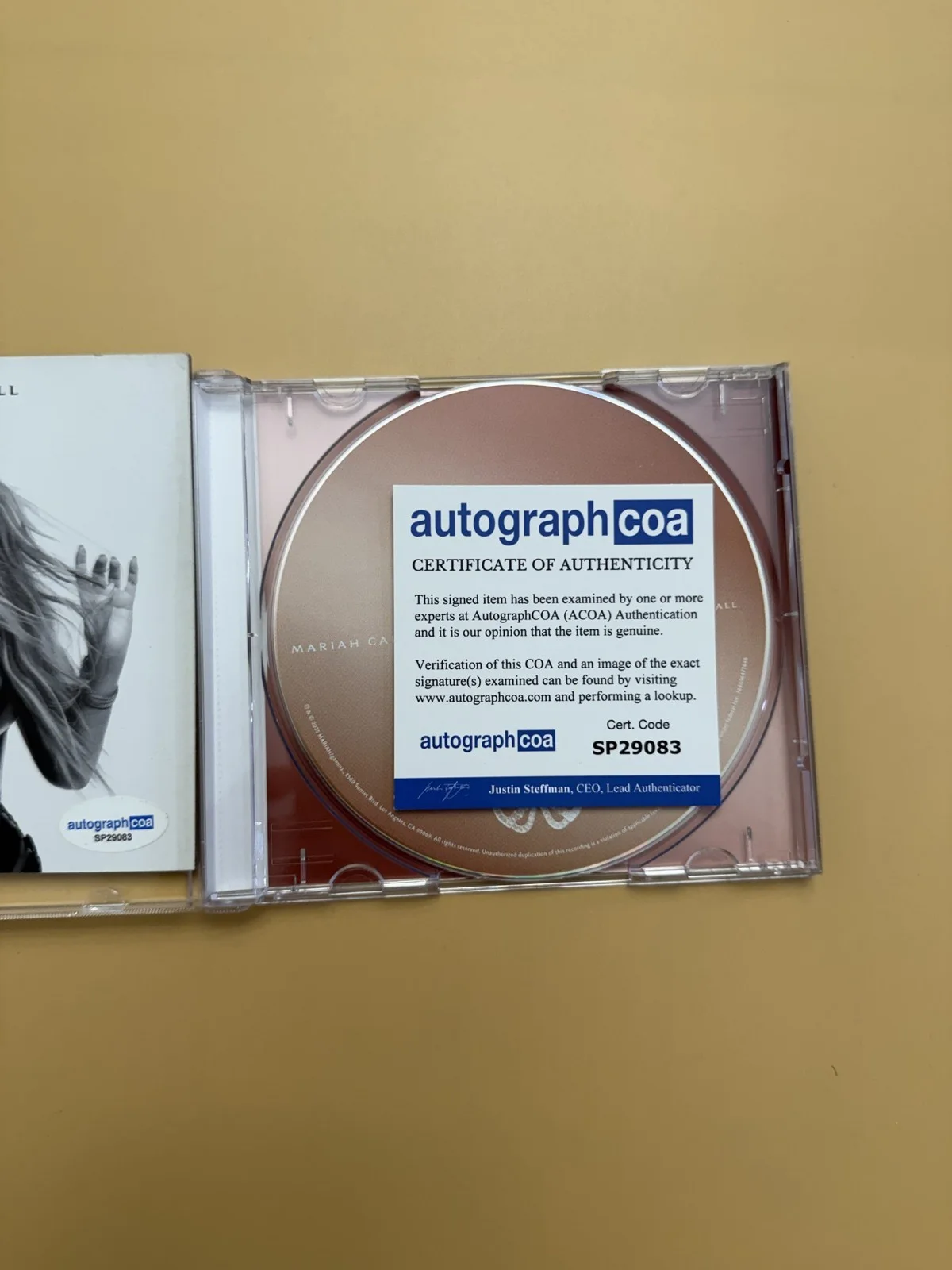 Mariah Carey SIGNED CD Book Autograph Here For It All ACOA SP29083, image 3