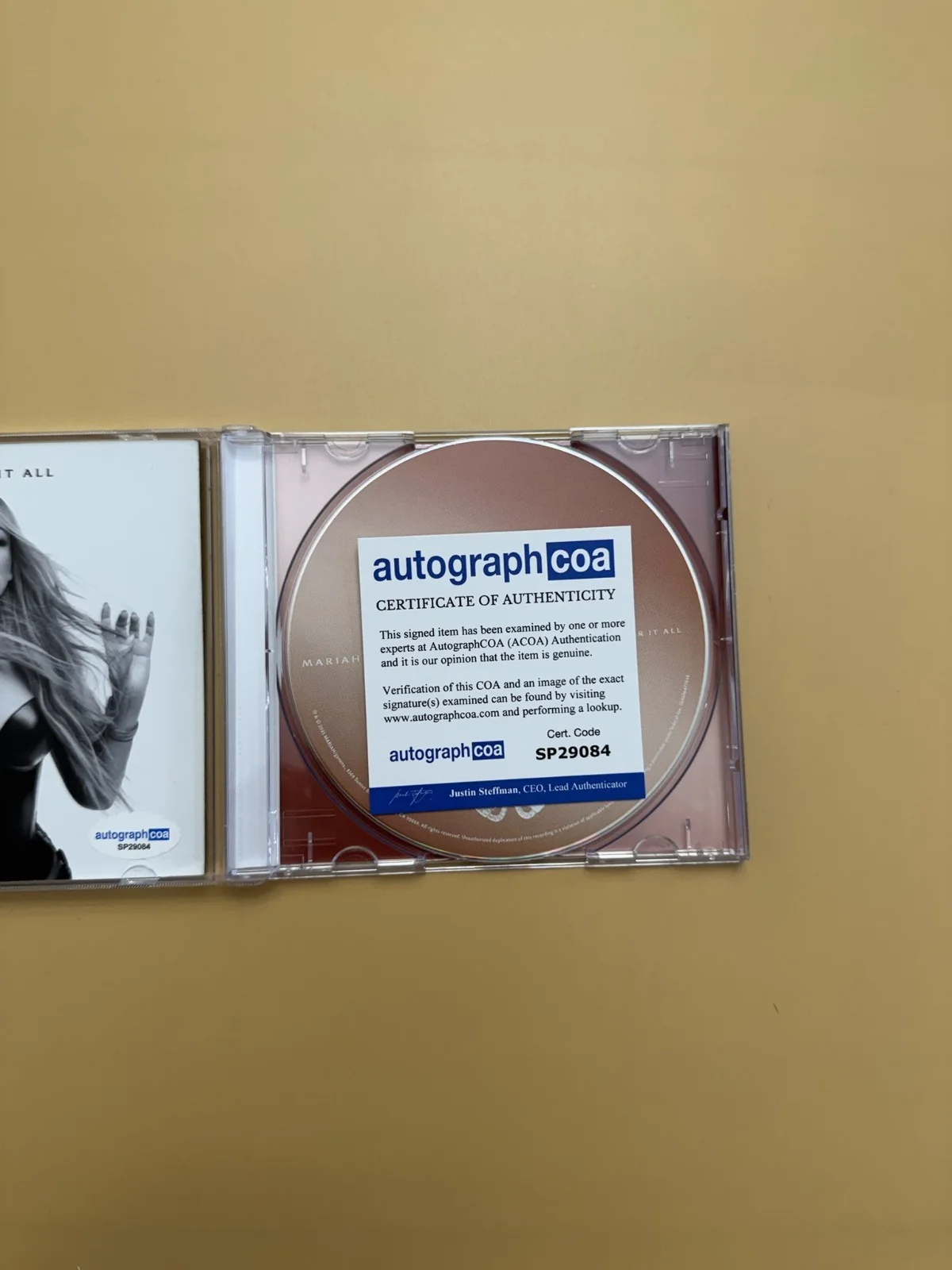 SIGNED Mariah Carey Here For It All CD Book Autograph ACOA COA SP29084, image 3