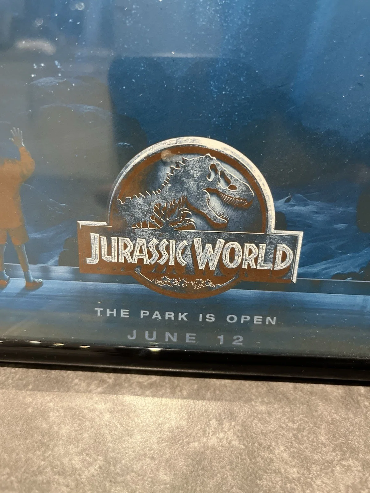 Jurassic World 2015 Movie Poster A4 Framed Print “The Park Is Open” Excellent, image 3