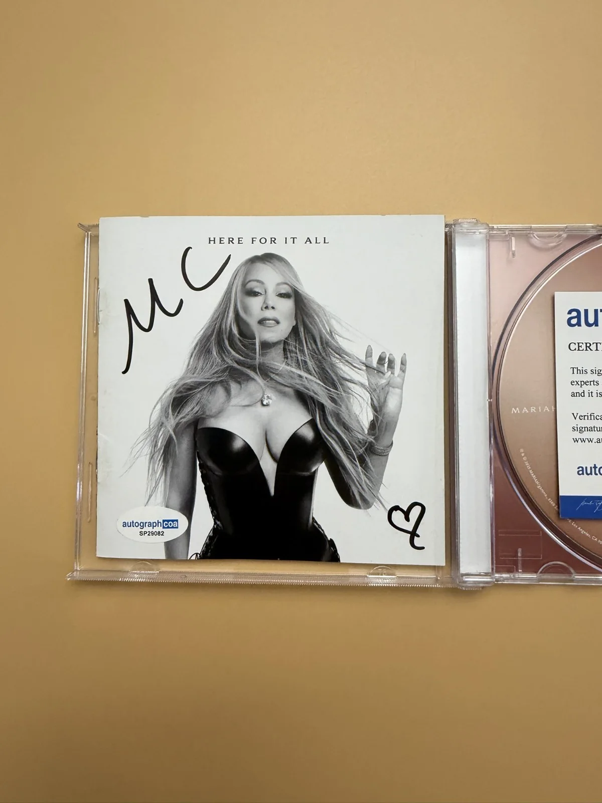 SIGNED Mariah Carey Here For It All Autograph CD Book ACOA SP29082, image 2