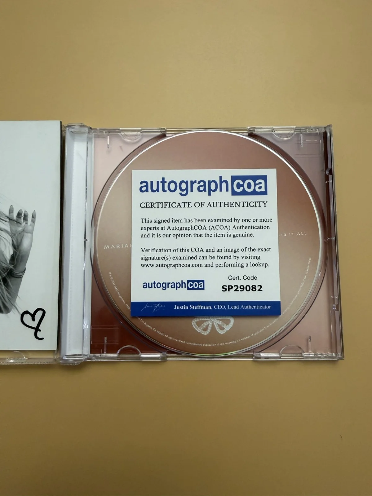 SIGNED Mariah Carey Here For It All Autograph CD Book ACOA SP29082, image 3