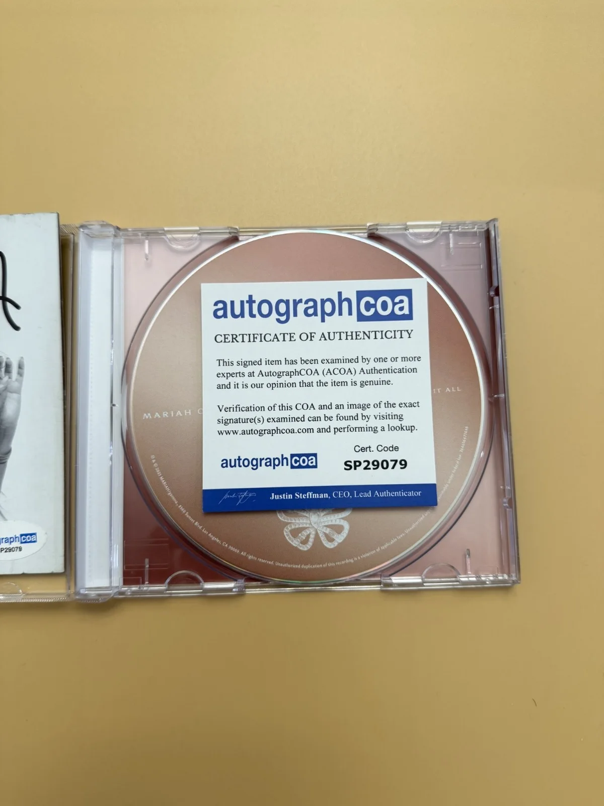 Mariah Carey Here For It All SIGNED CD Book ACOA COA SP29079, image 3