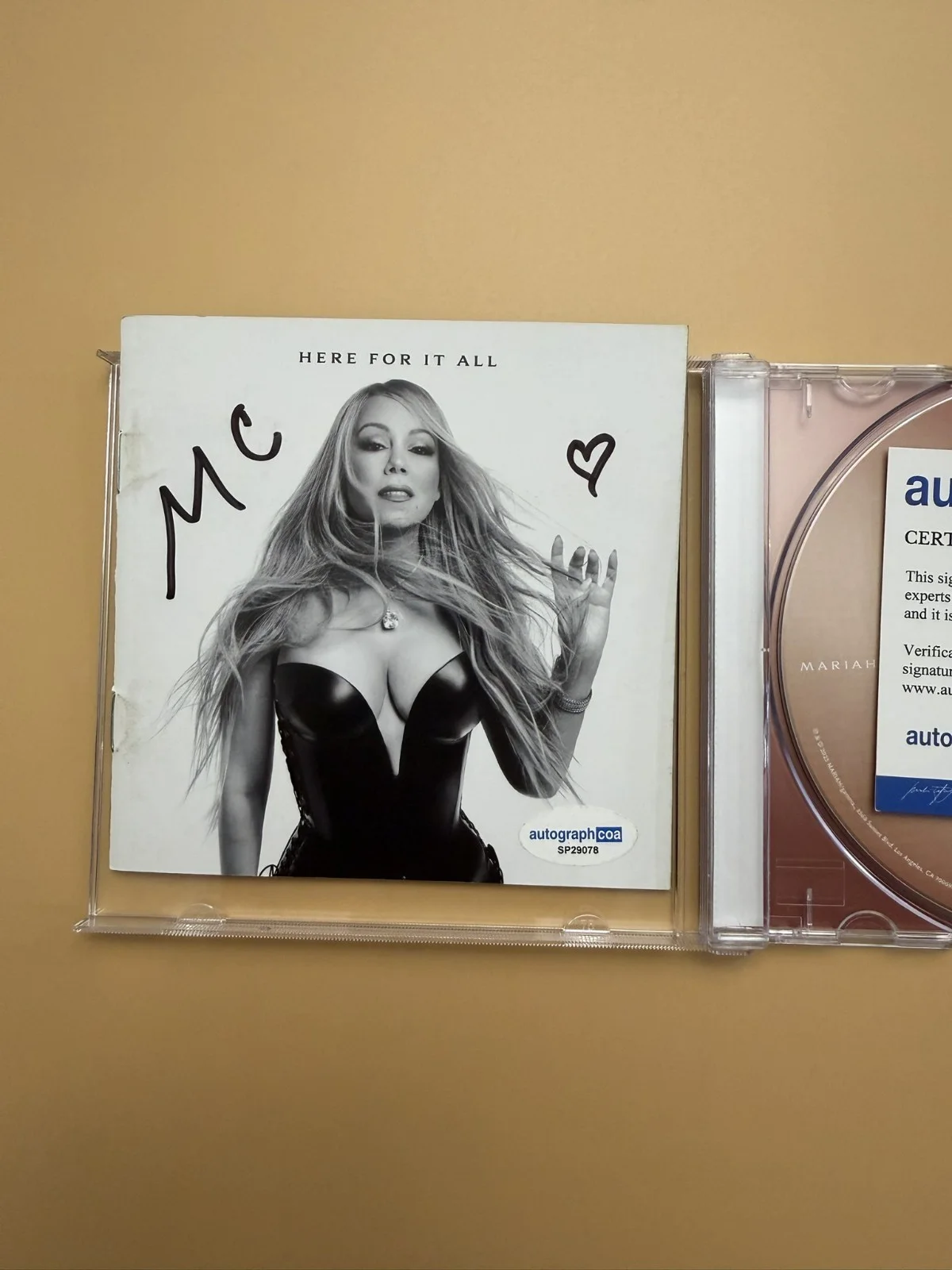 SIGNED Mariah Carey CD Book Here For It All ACOA SP29078, image 2