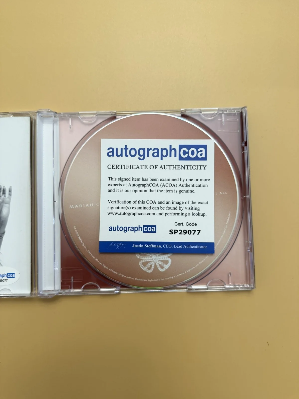 Mariah Carey SIGNED Here For It All CD Book ACOA Certified SP29077, image 3