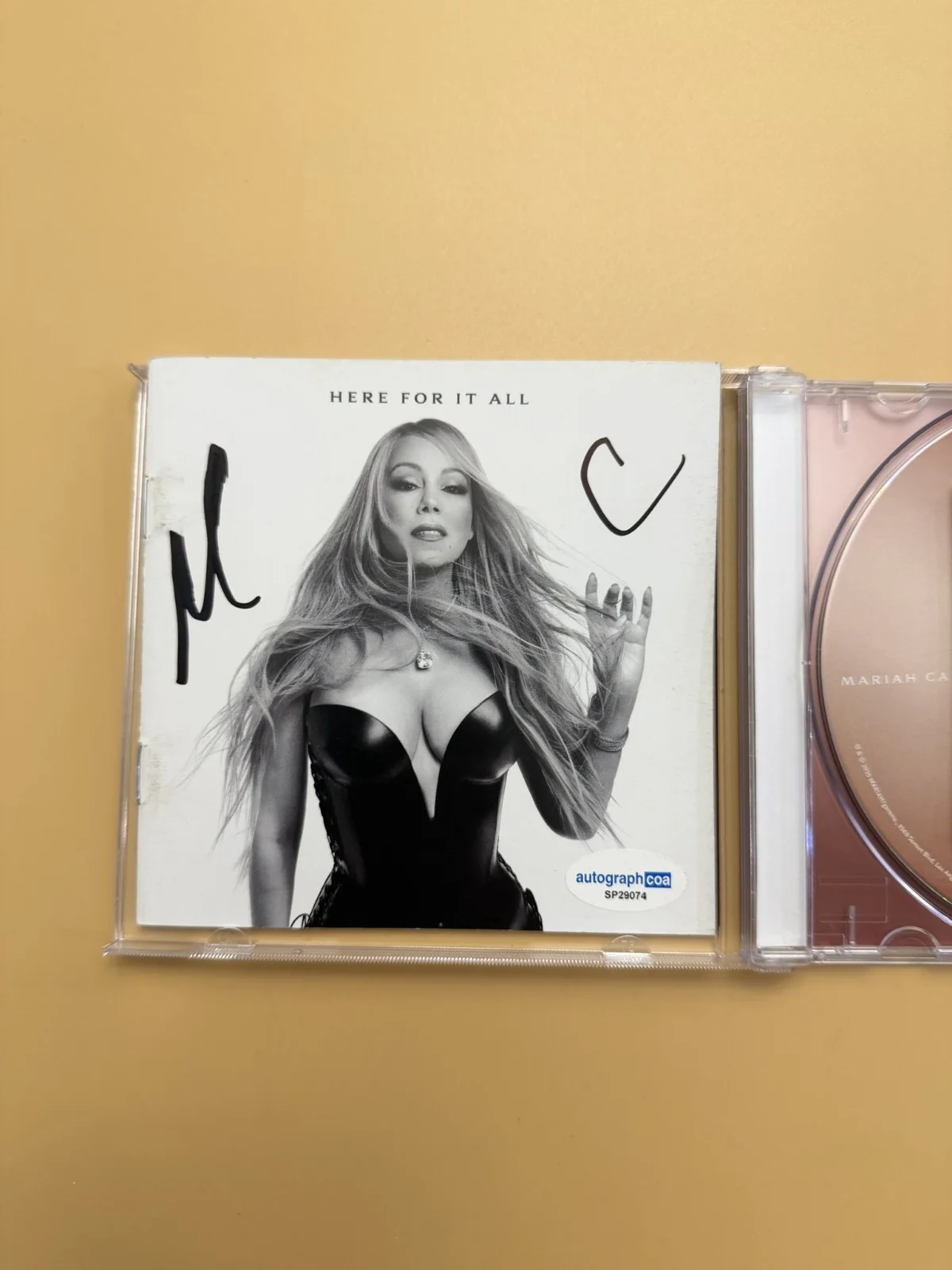 SIGNED Mariah Carey Here For It All CD Book ACOA SP29074, image 2