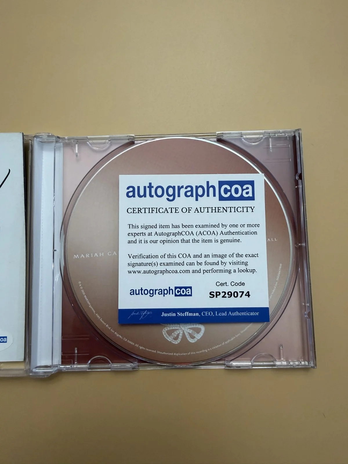 SIGNED Mariah Carey Here For It All CD Book ACOA SP29074, image 3