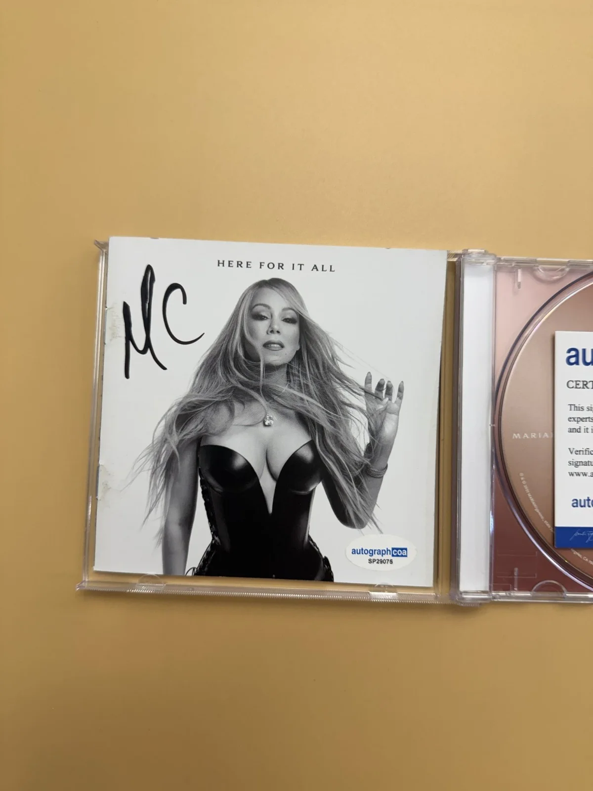 Mariah Carey SIGNED CD Book Here For It All ACOA SP29075, image 2