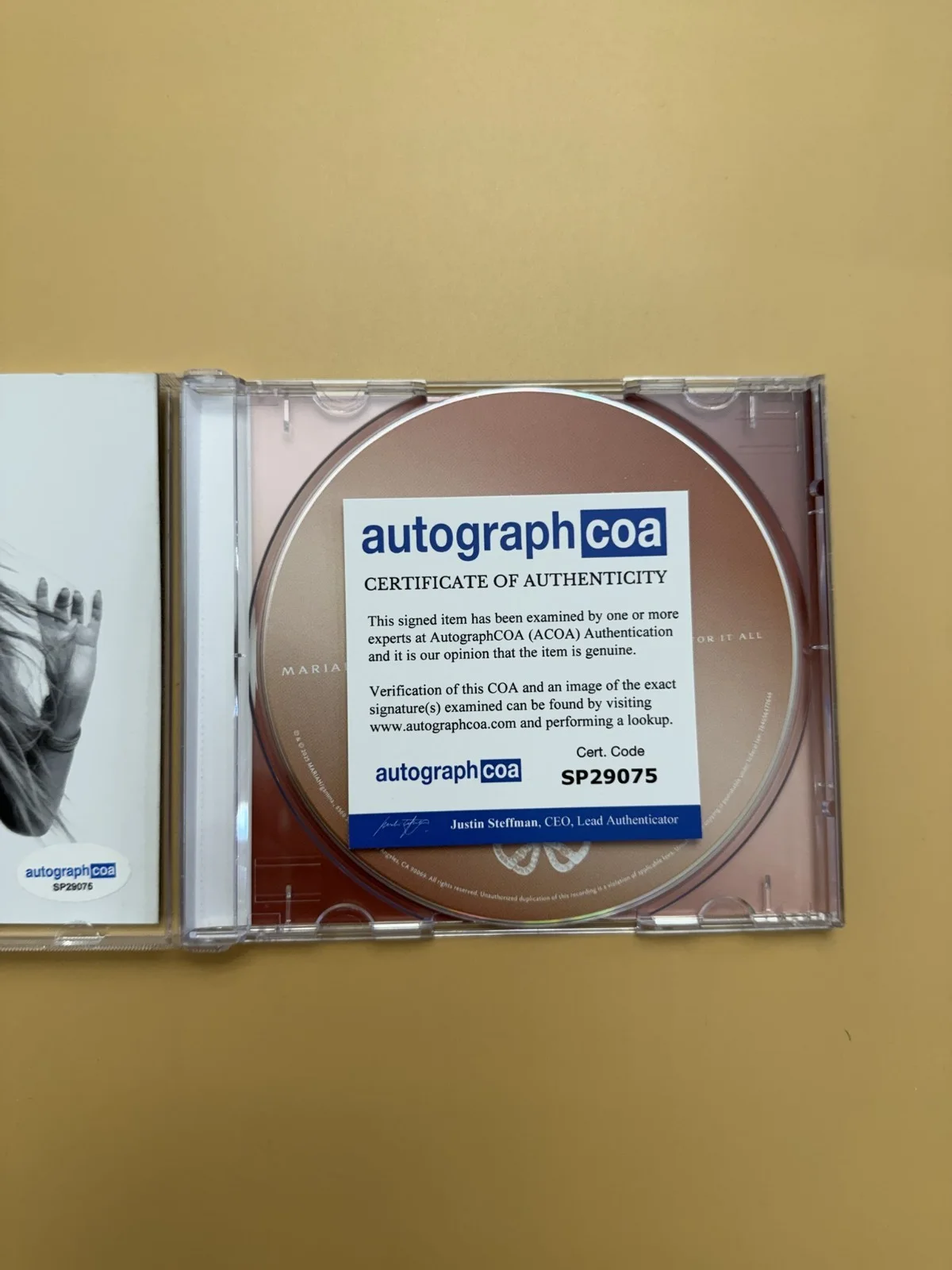 Mariah Carey SIGNED CD Book Here For It All ACOA SP29075, image 3