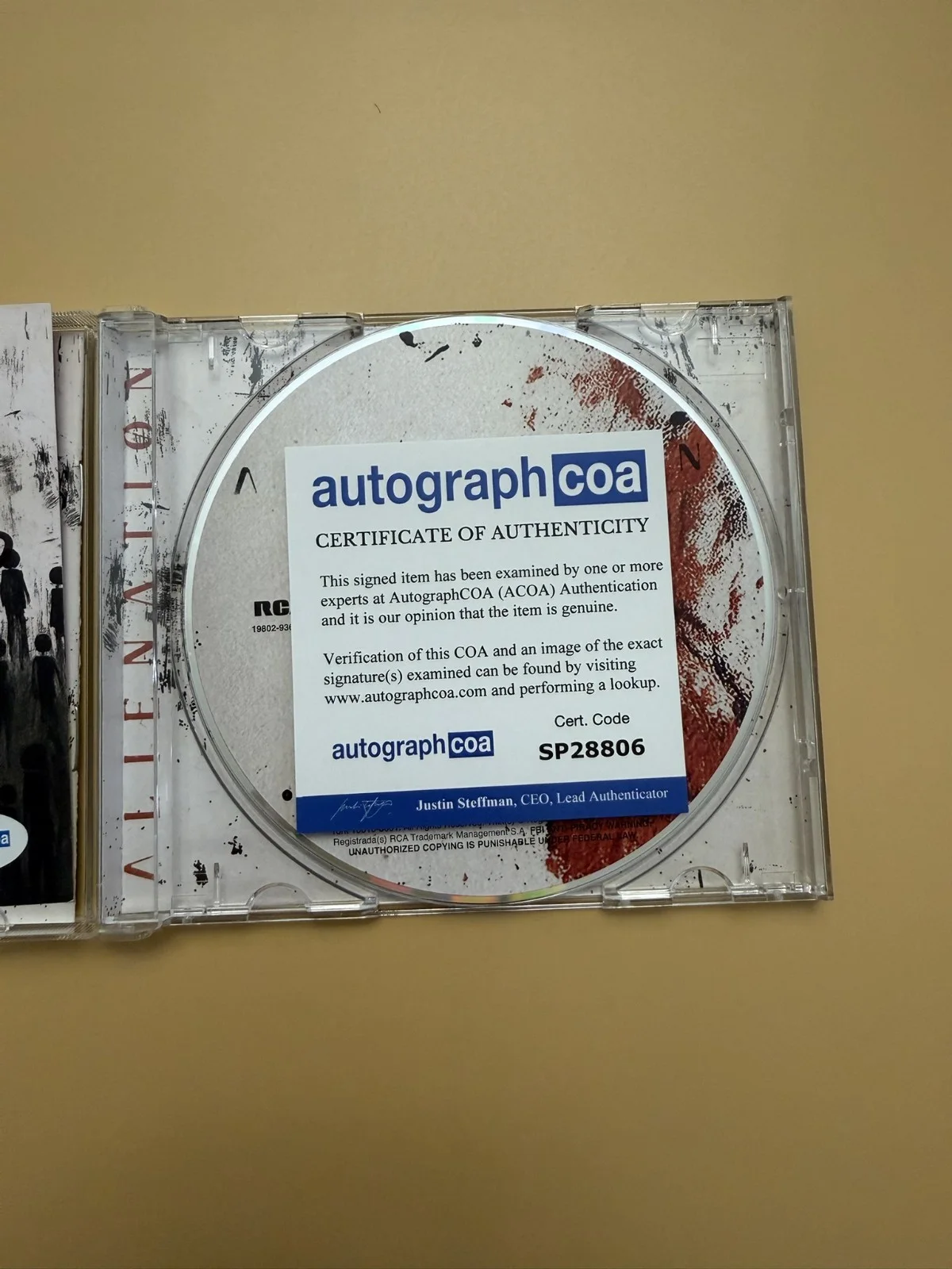 SIGNED Three Days Grace Alienation CD Autograph All Members ACOA SP28806, image 3