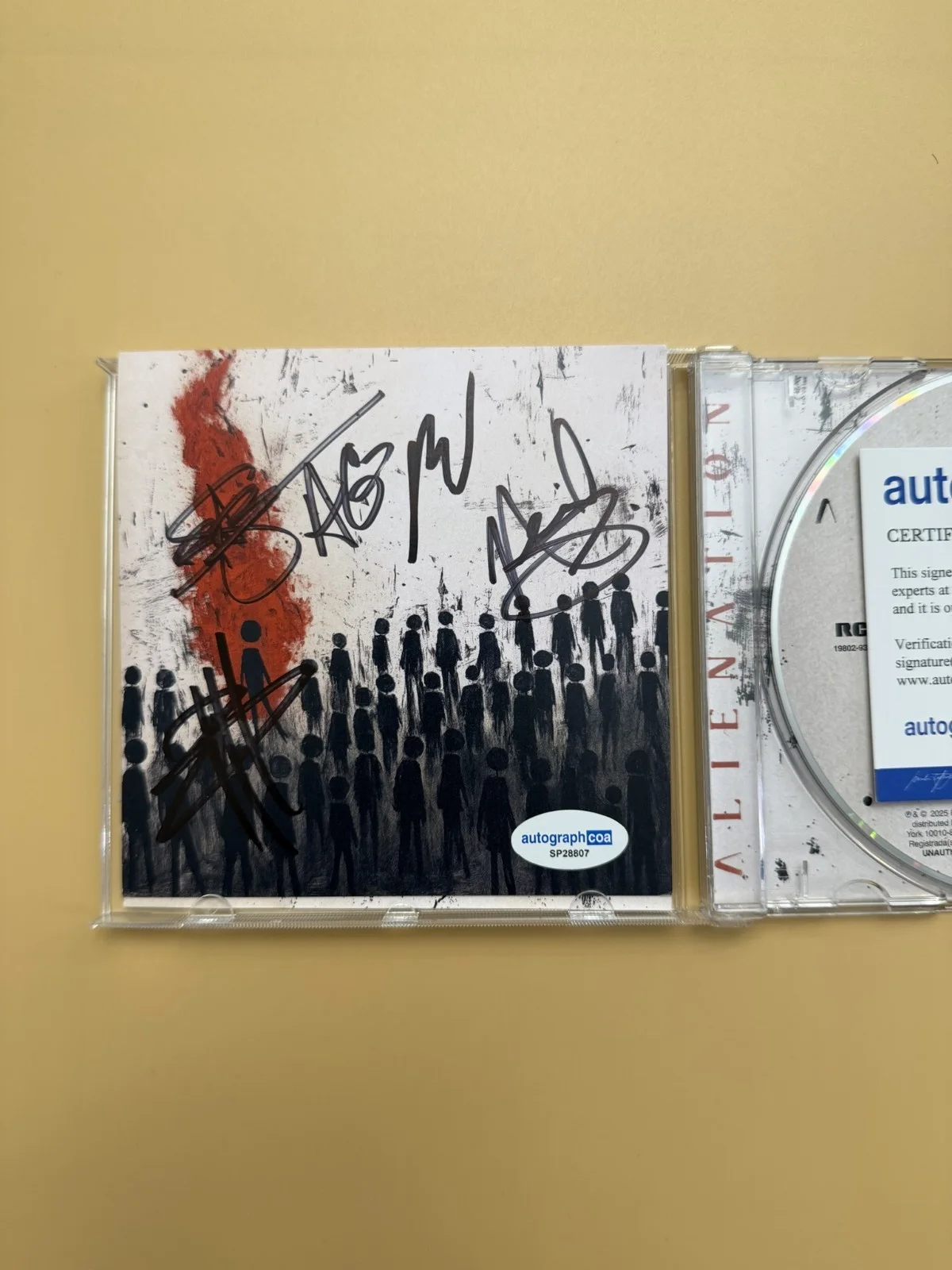 Three Days Grace SIGNED Alienation CD All Members ACOA SP28807, image 2