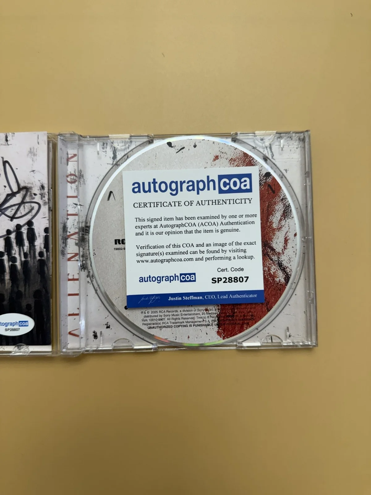Three Days Grace SIGNED Alienation CD All Members ACOA SP28807, image 3