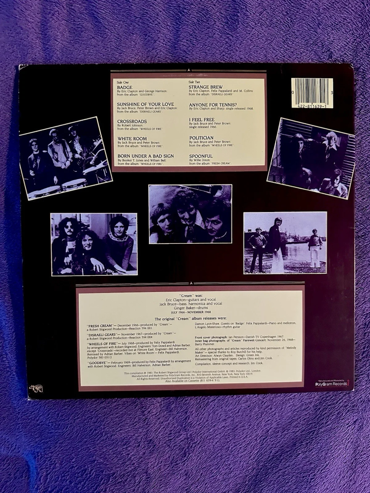 CREAM (ERIC CLAPTON,JACK BRUCE,GINGER BAKER THE VERY BEST OF SIGNED COVER), изображение 3