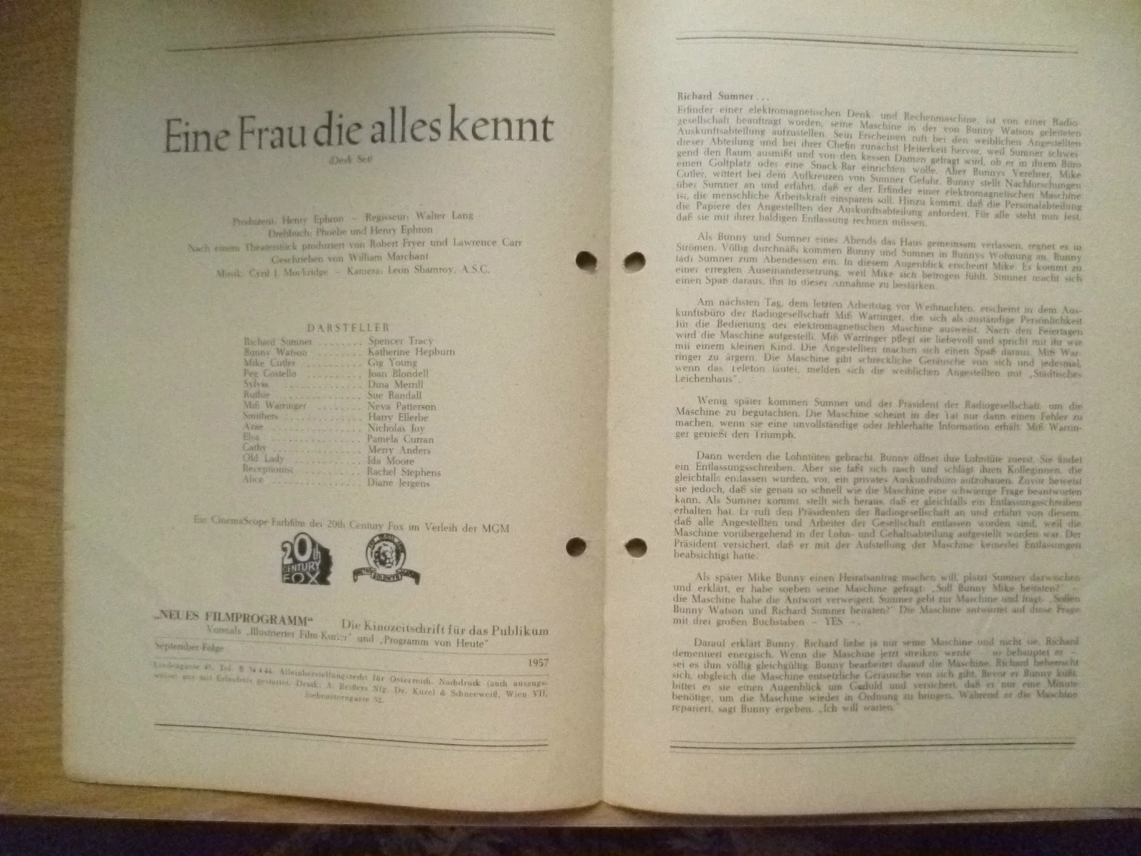 Film Neues Programme 1957, No.492 - EINE FRAU DIE ALLES KENNT, изображение 2