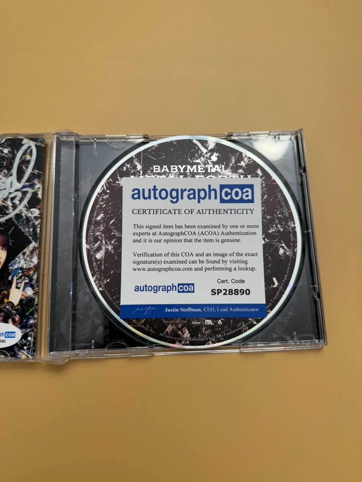 BABYMETAL Metal Forth CD SIGNED ACOA Autographed Photo Card SP28890, image 3